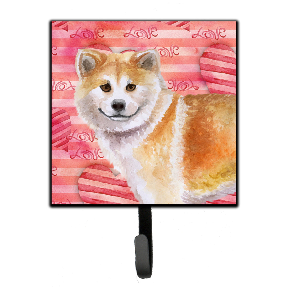 Caroline'S Treasures Shiba Inu Love Wall Hook, Small, Multicolor