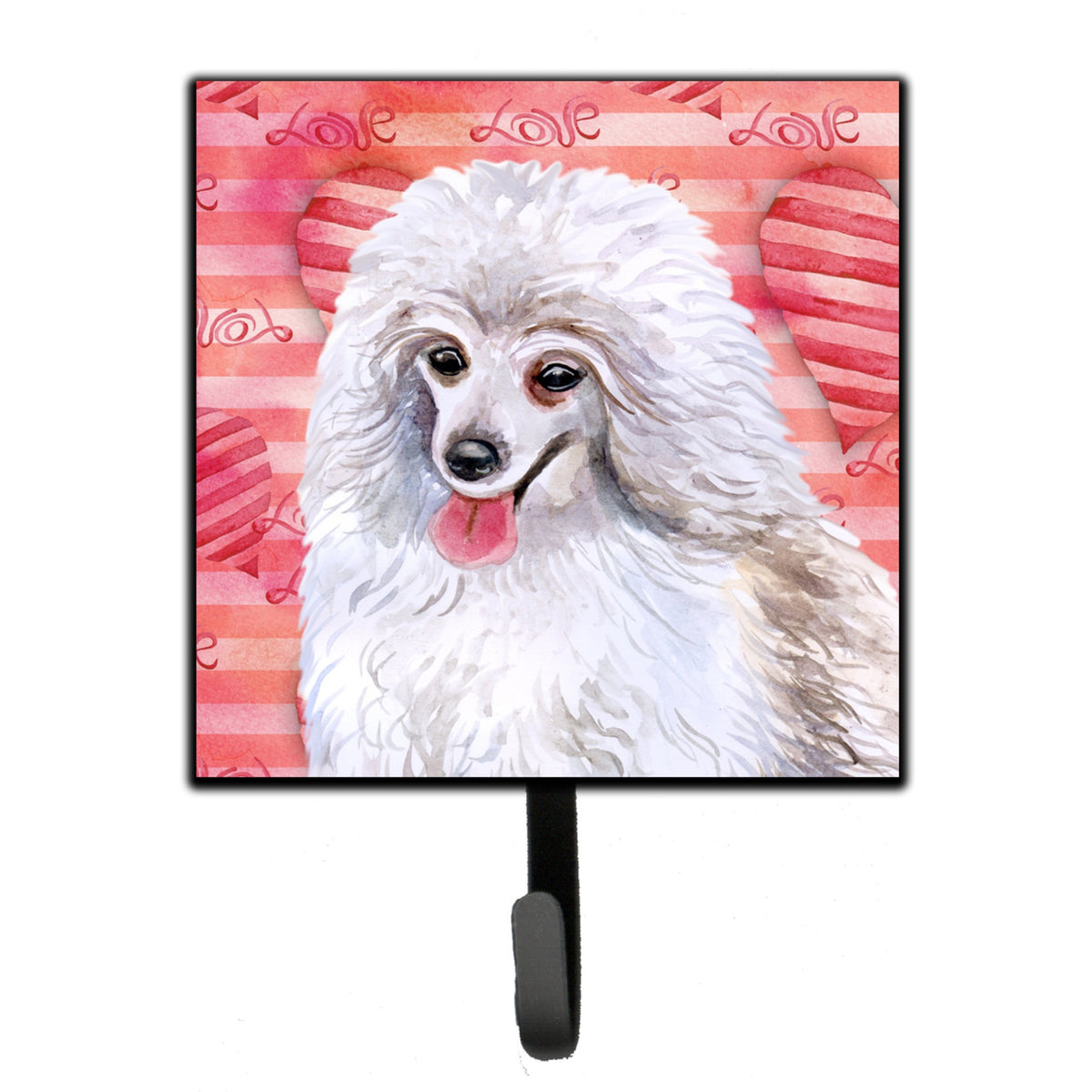 Caroline'S Treasures Medium White Poodle Love Wall Hook, Small, Multicolor