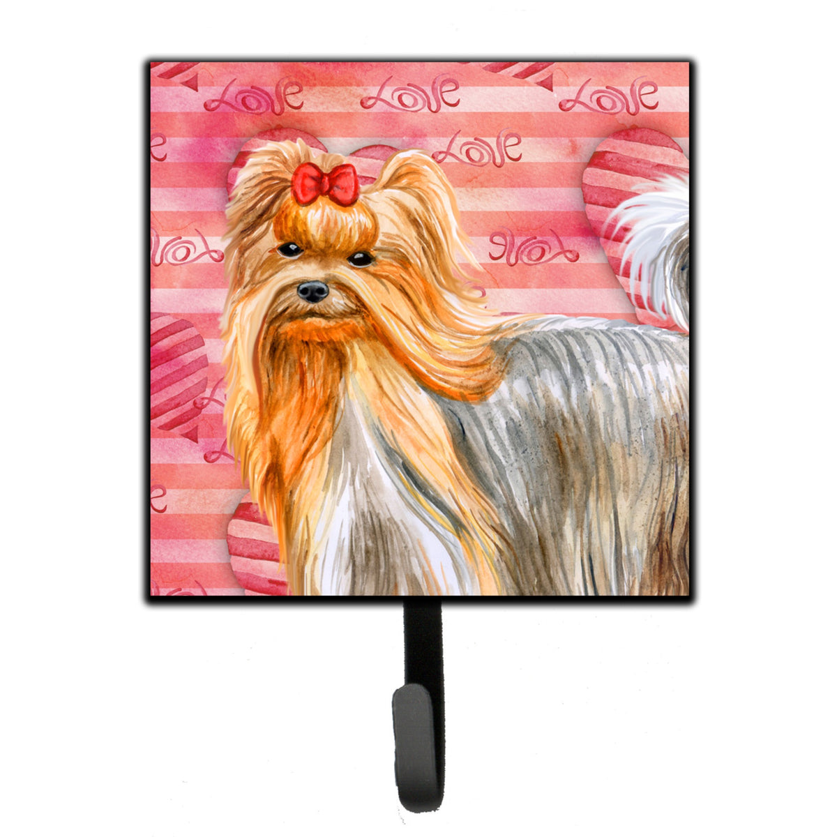 Caroline'S Treasures Yorkshire Terrier Love Wall Hook, Small, Multicolor