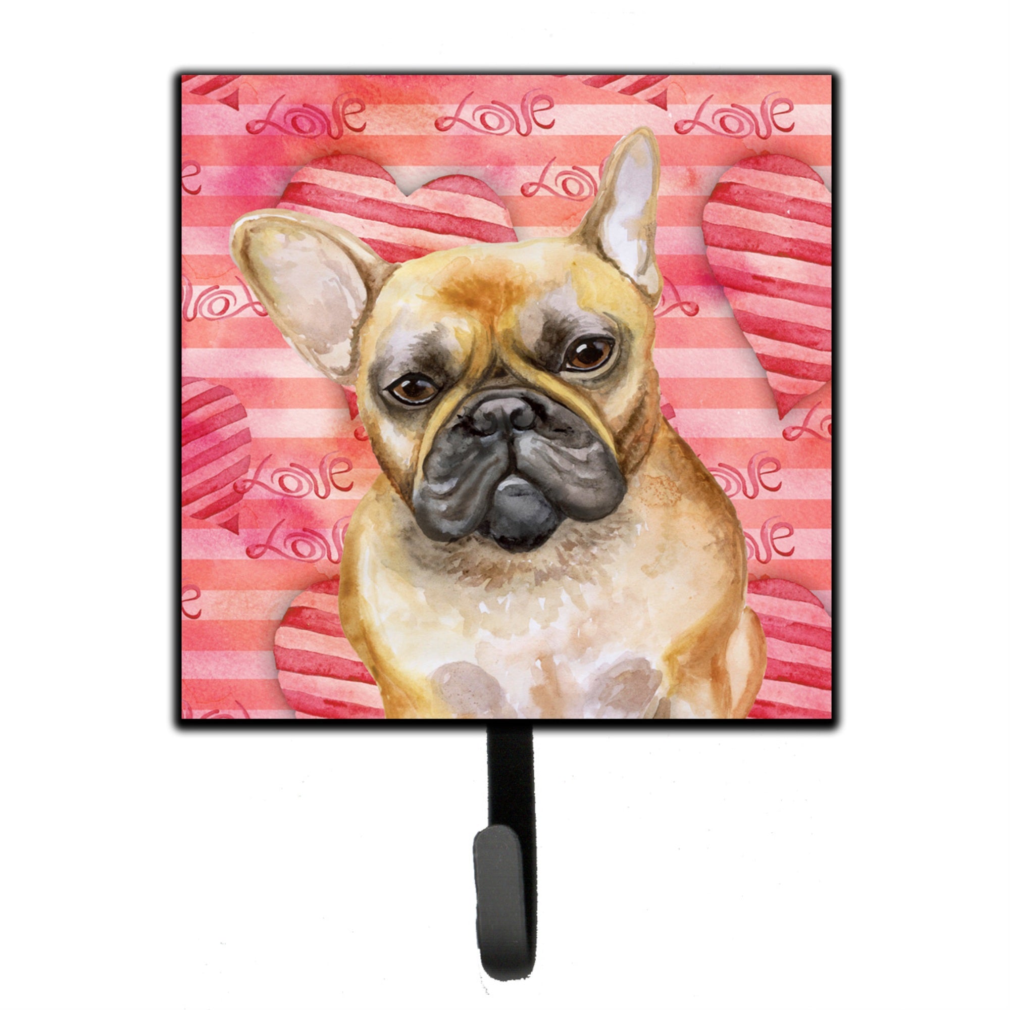 Caroline'S Treasures French Bulldog Love Wall Hook, Small, Multicolor