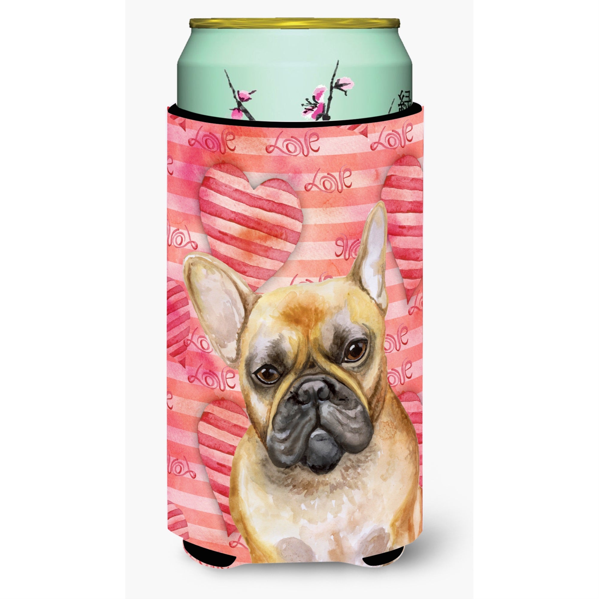 Caroline'S Treasures French Bulldog Love Decorative Can Hugger, Tall Boy, Multicolor