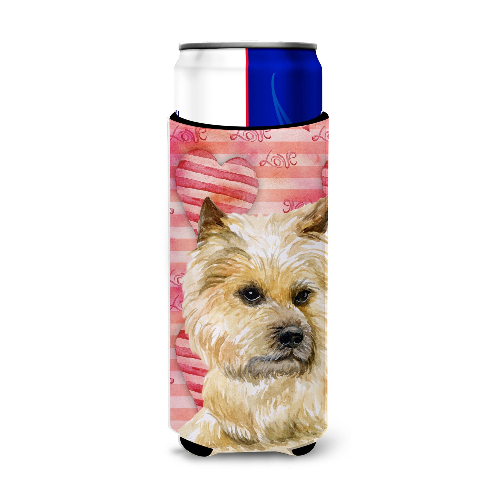 Caroline'S Treasures Cairn Terrier Love Decorative Can Hugger, Slim, Multicolor