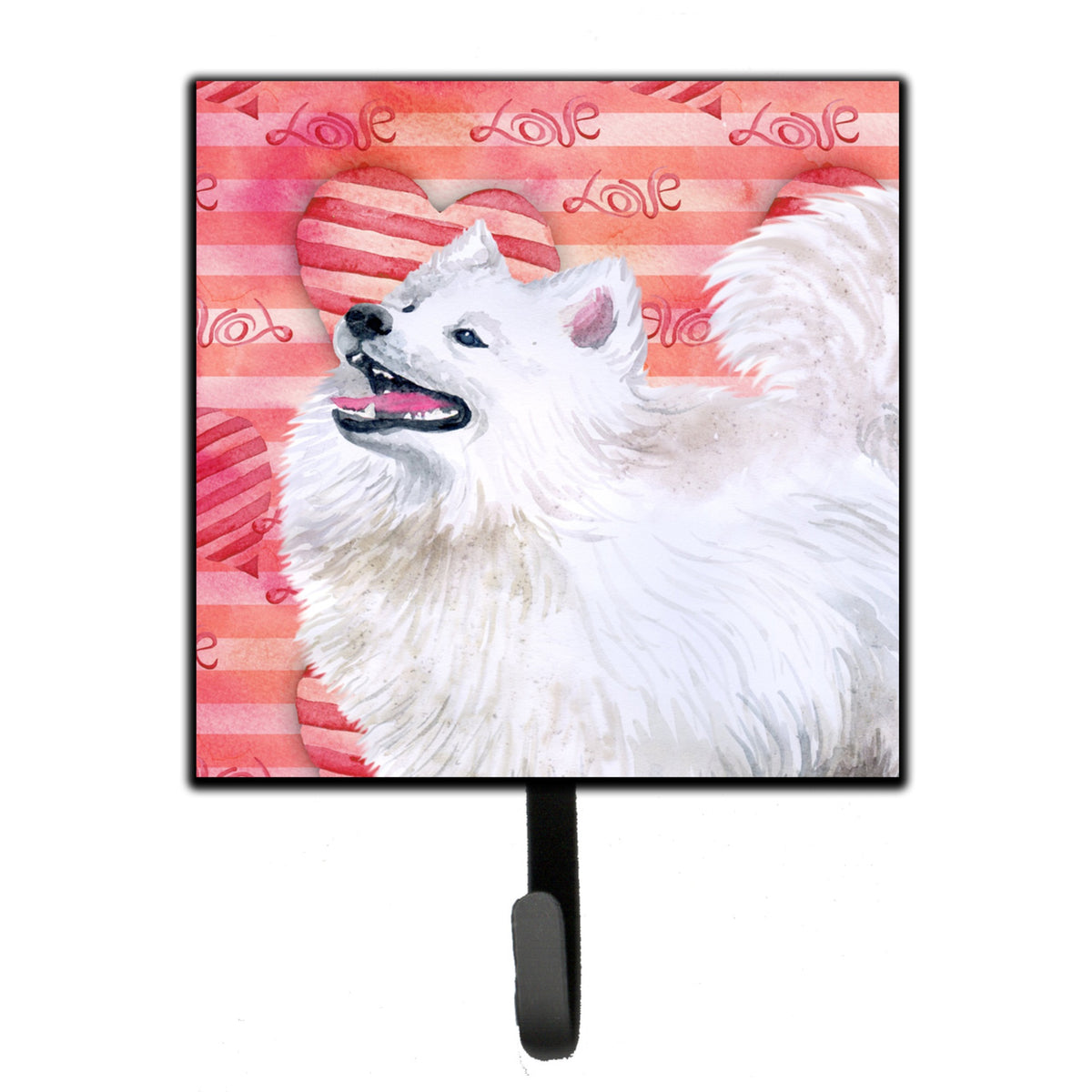 Caroline'S Treasures Samoyed Love Wall Hook, Small, Multicolor