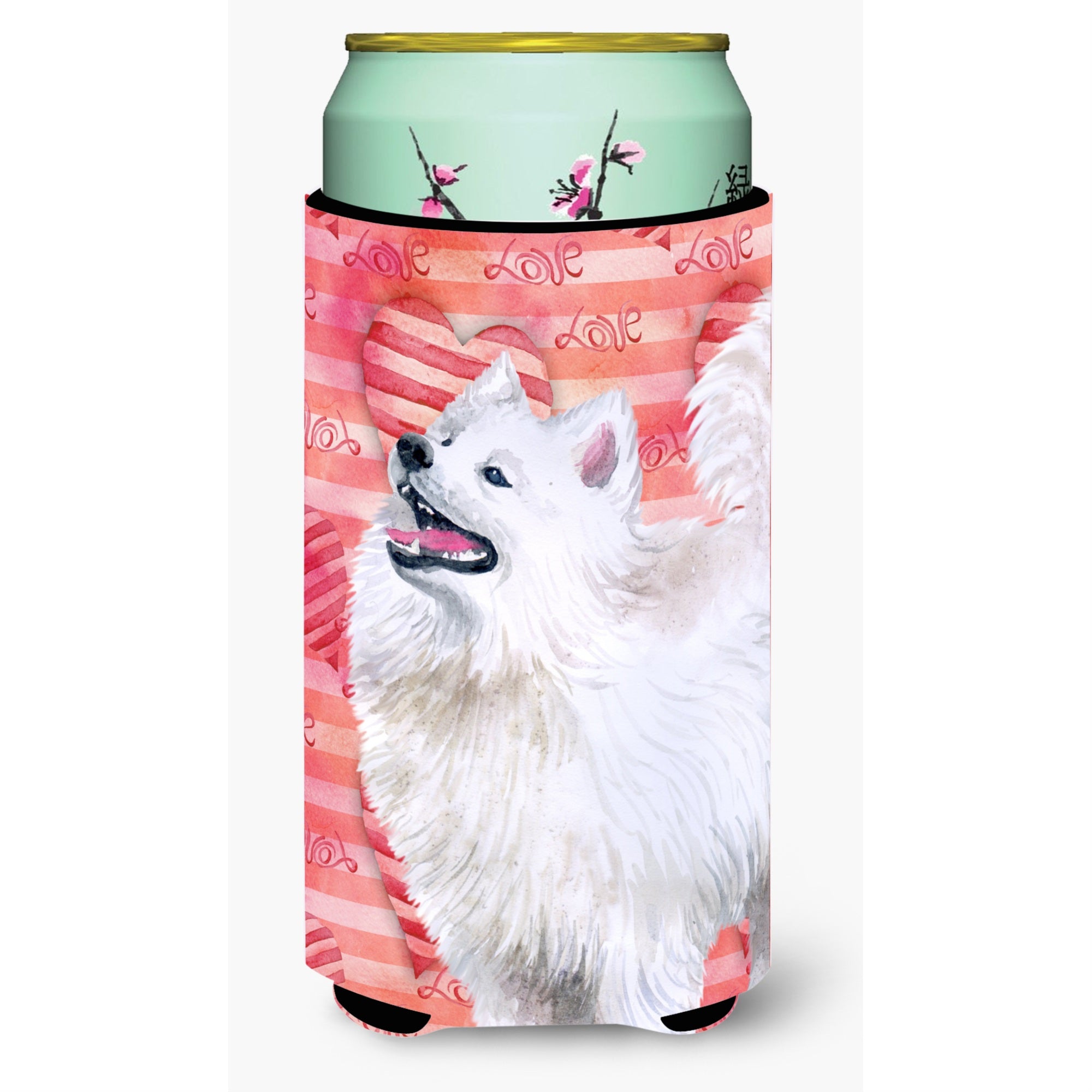 Caroline'S Treasures Samoyed Love Decorative Can Hugger, Tall Boy, Multicolor
