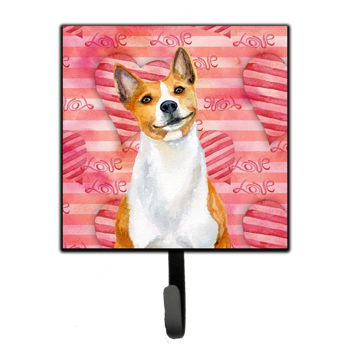 Caroline'S Treasures Basenji Love Wall Hook, Small, Multicolor