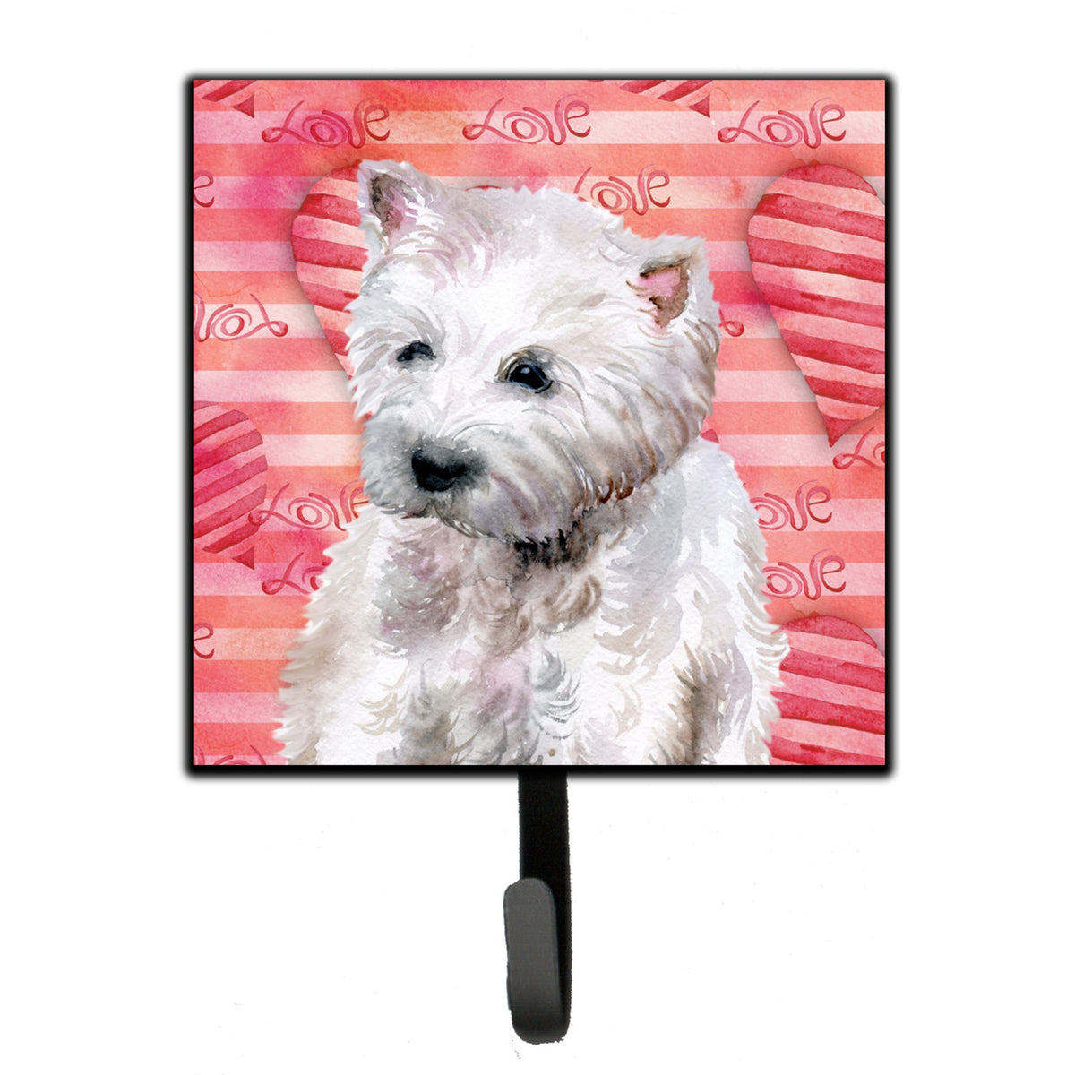 Caroline'S Treasures Westie Love Wall Hook, Small, Multicolor