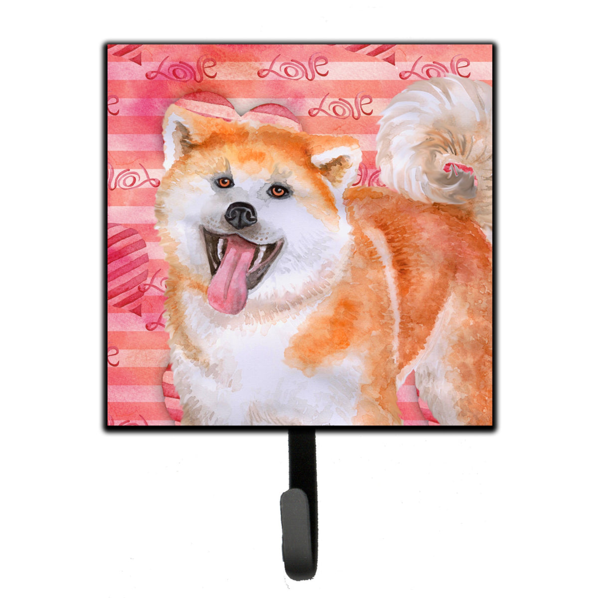 Caroline'S Treasures Akita Love Wall Hook, Small, Multicolor