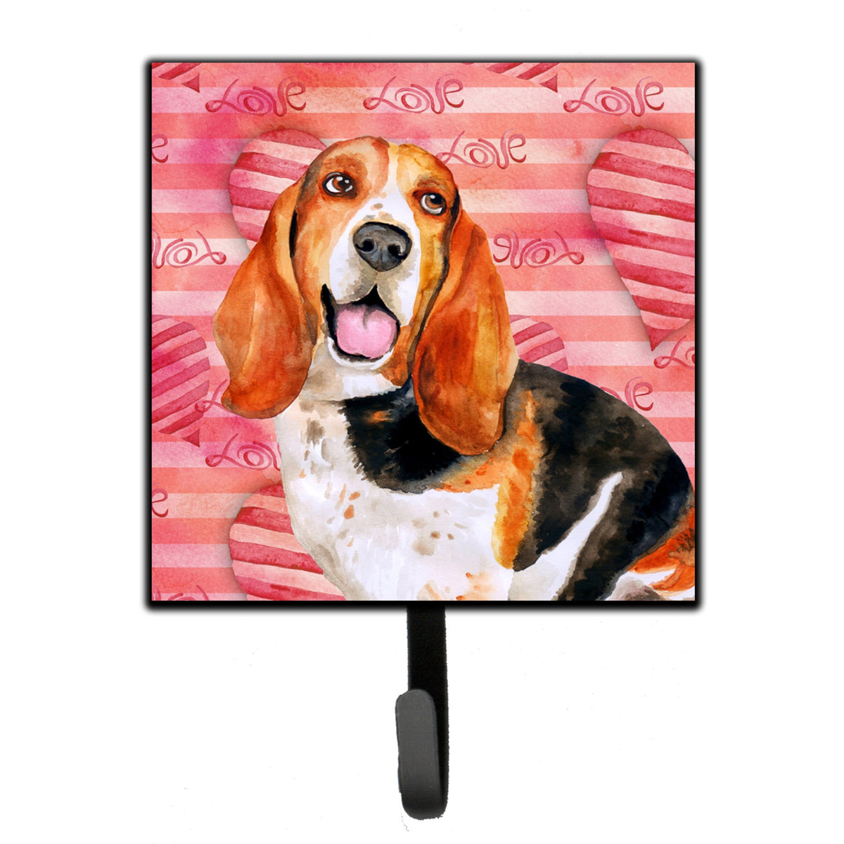 Caroline'S Treasures Basset Hound Love Wall Hook, Small, Multicolor
