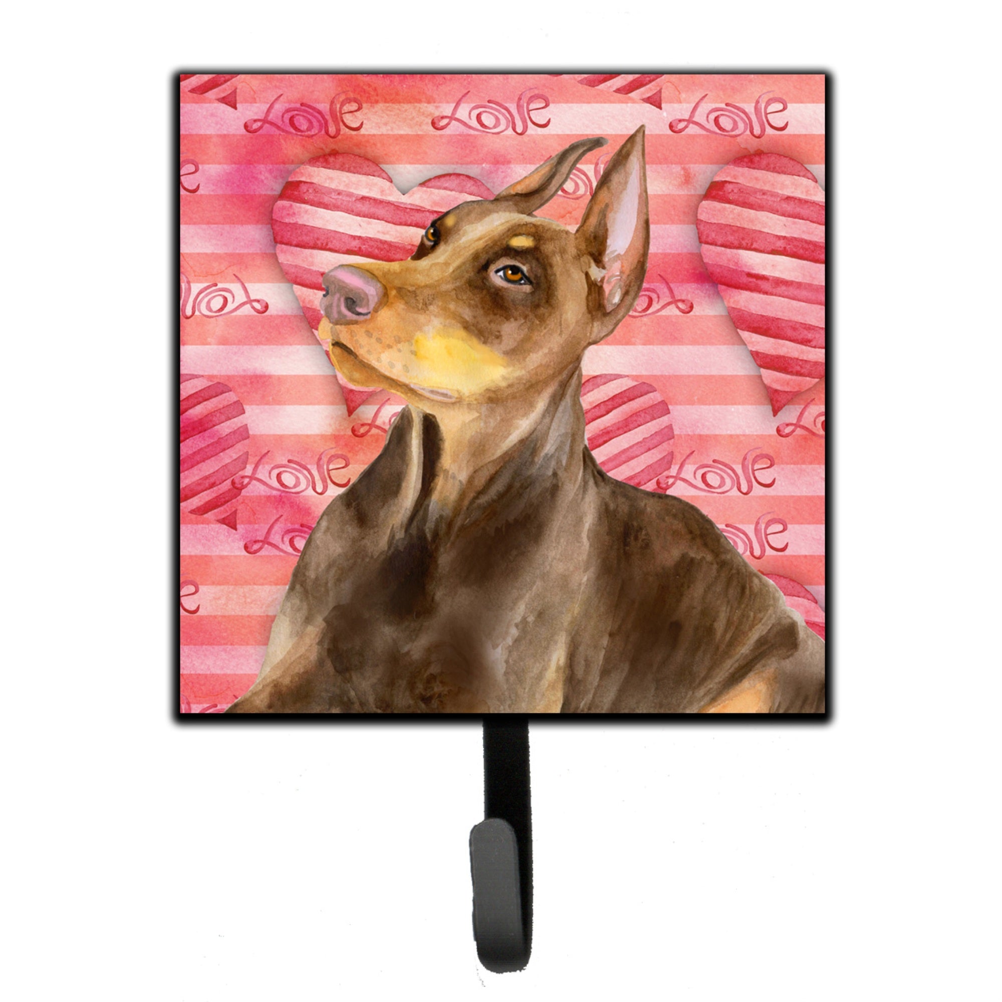 Caroline'S Treasures Doberman Pinscher Love Wall Hook, Small, Multicolor
