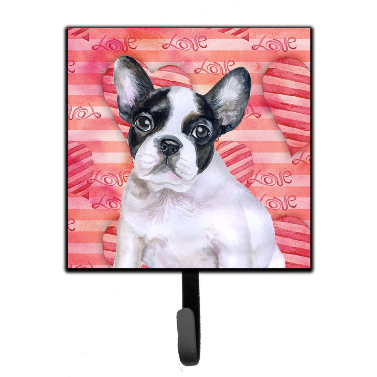 Caroline'S Treasures French Bulldog Black White Love Wall Hook, Small, Multicolor