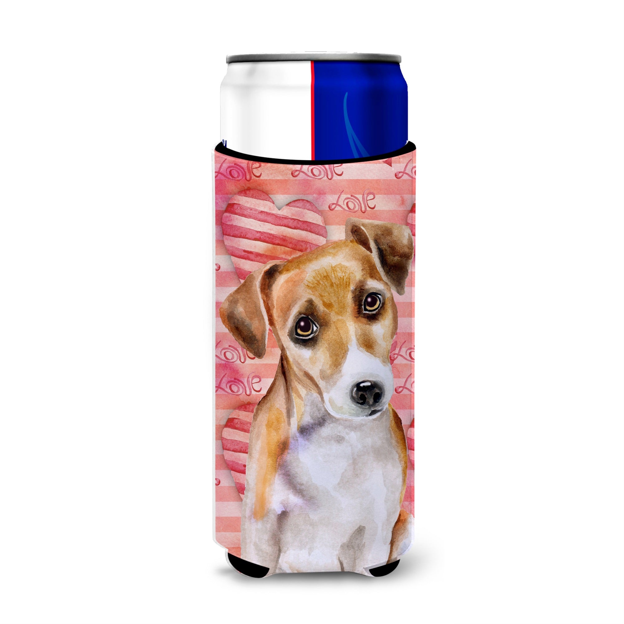 Caroline'S Treasures Jack Russell Terrier #2 Love Decorative Can Hugger, Slim, Multicolor