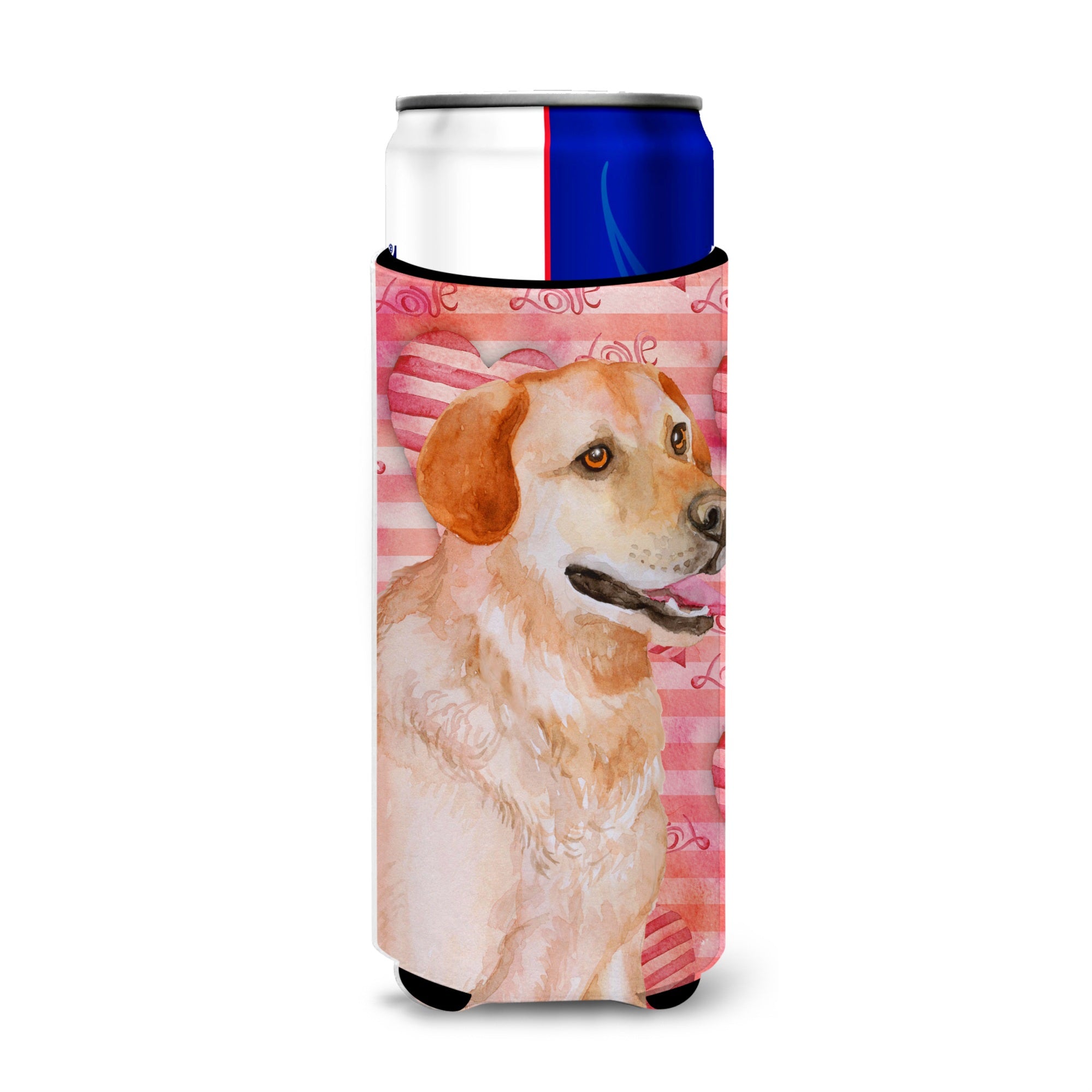 Caroline'S Treasures Labrador Retriever Love Decorative Can Hugger, Slim, Multicolor