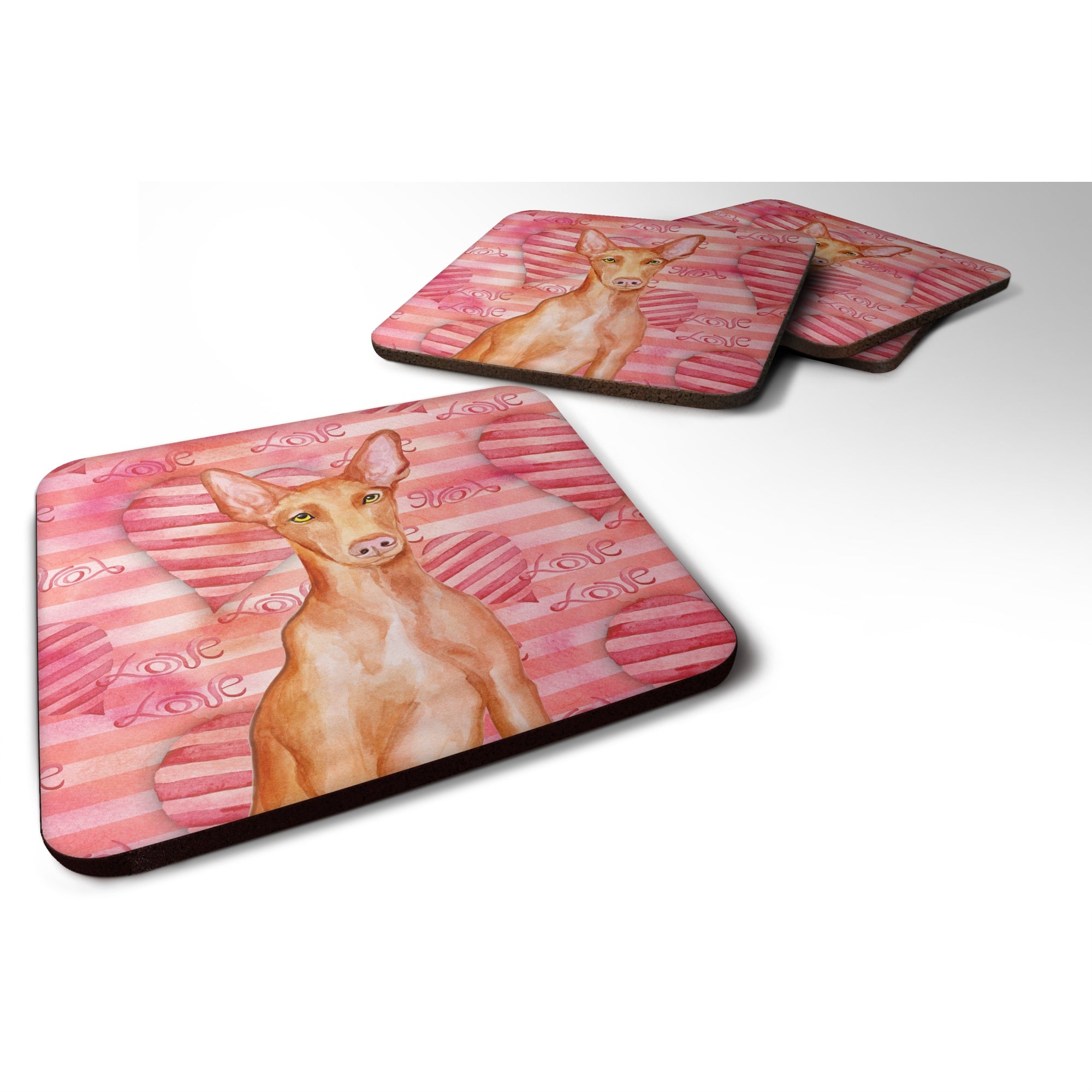 Caroline'S Treasures Pharaoh Hound Love Decorative Coasters, Multicolor