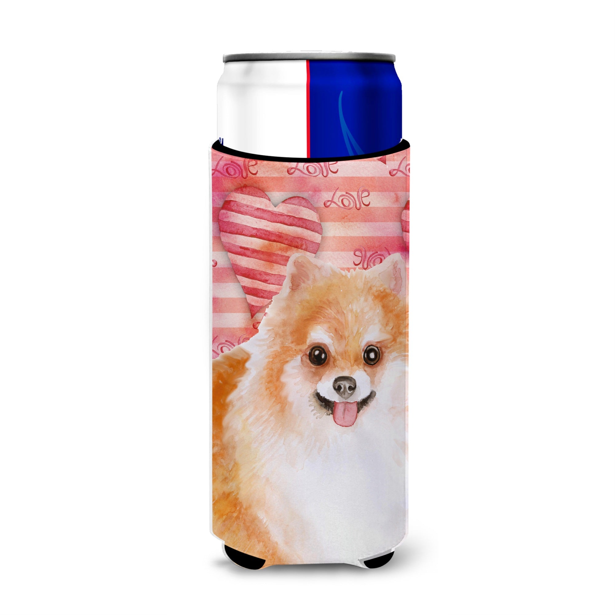 Caroline'S Treasures Pomeranian #2 Love Decorative Can Hugger, Slim, Multicolor