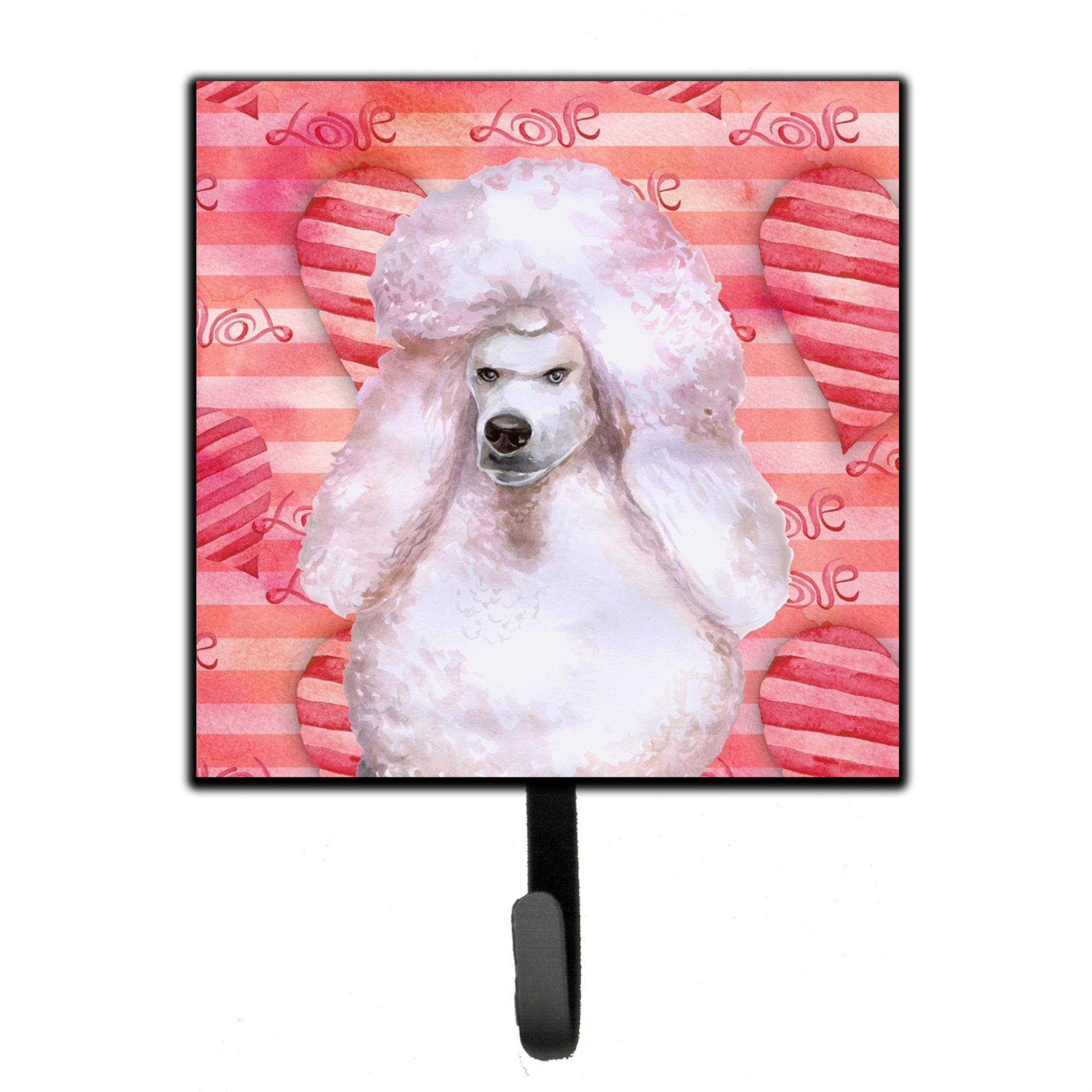 Caroline'S Treasures White Standard Poodle Love Wall Hook, Small, Multicolor