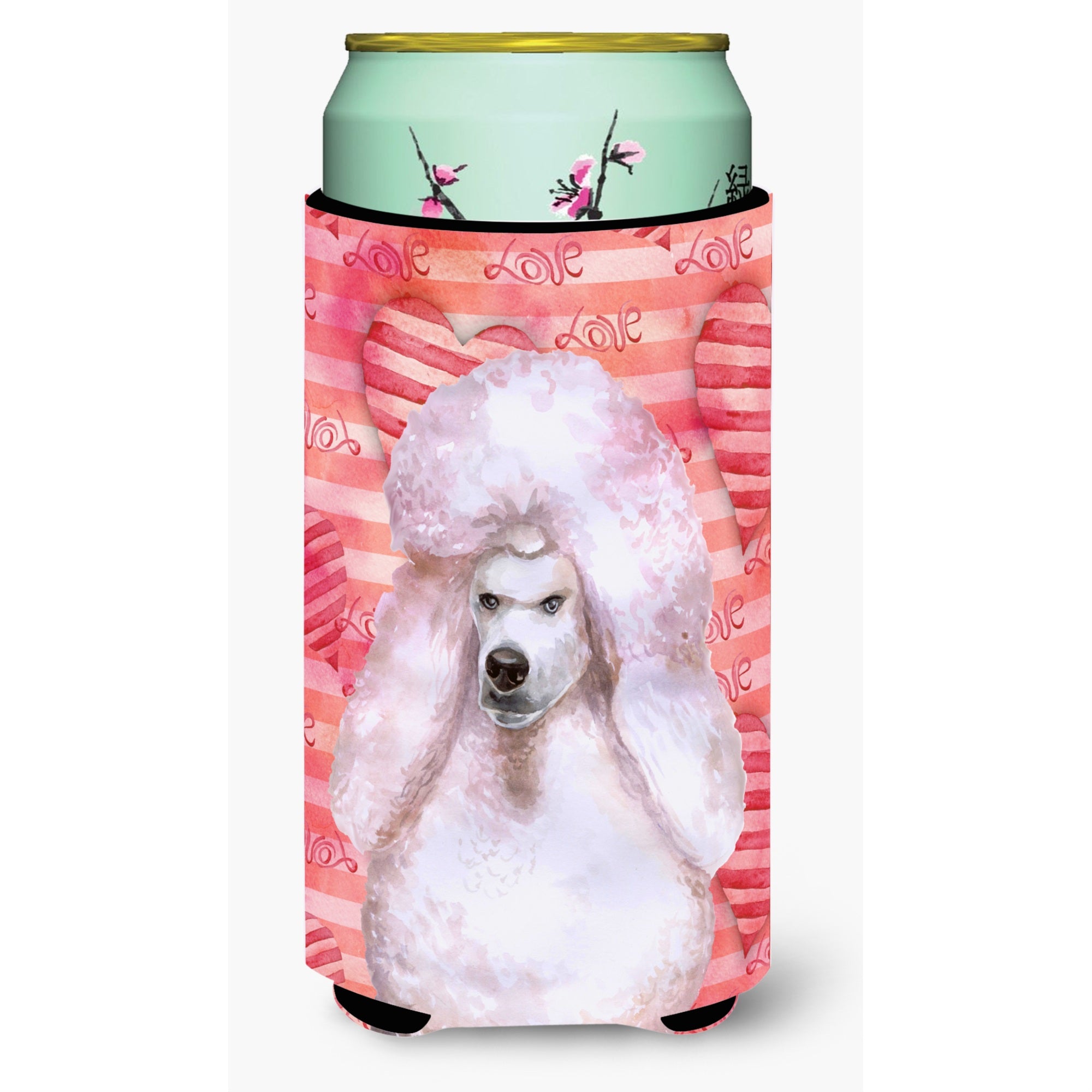 Caroline'S Treasures White Standard Poodle Love Decorative Can Hugger, Tall Boy, Multicolor