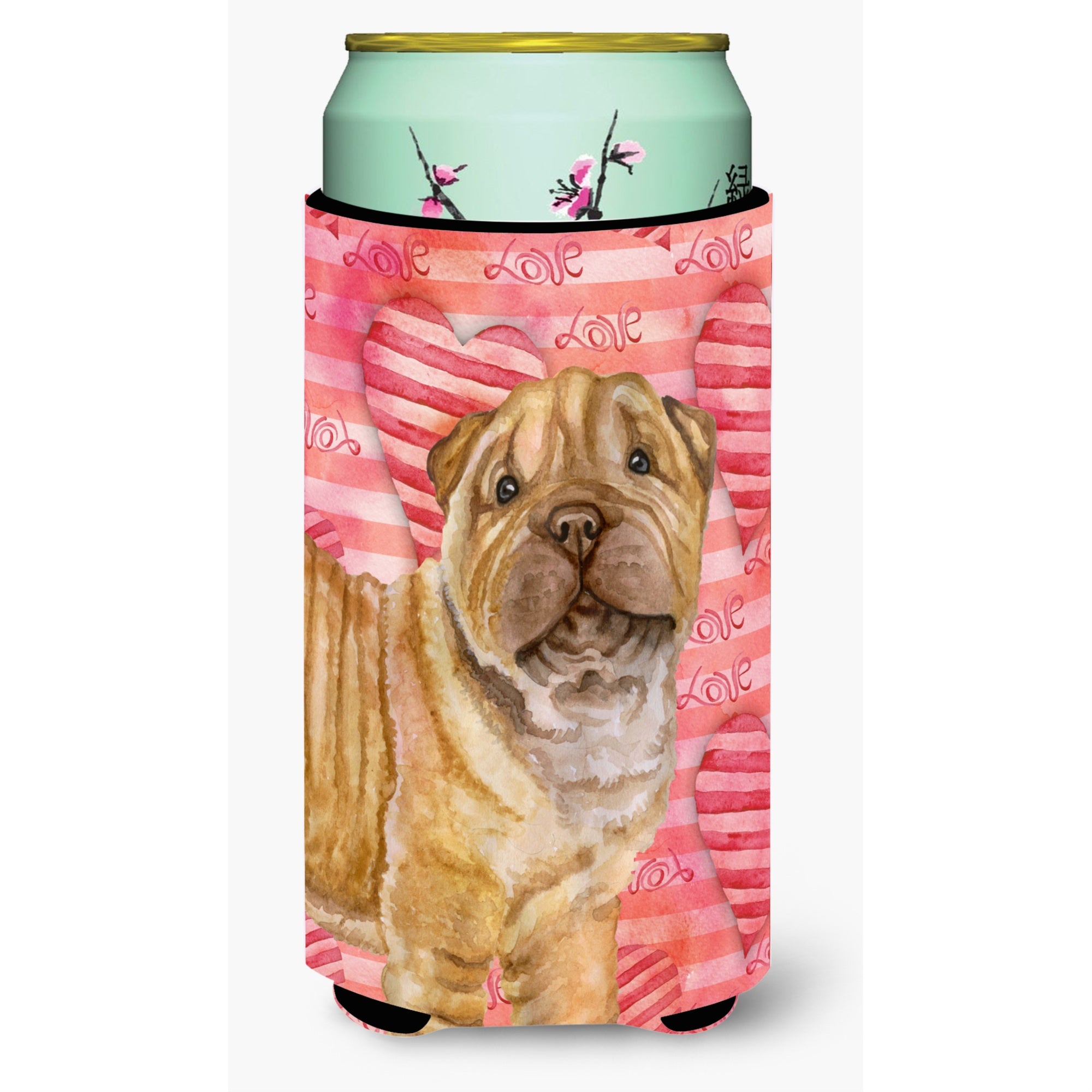 Caroline'S Treasures Shar Pei Puppy Love Decorative Can Hugger, Tall Boy, Multicolor
