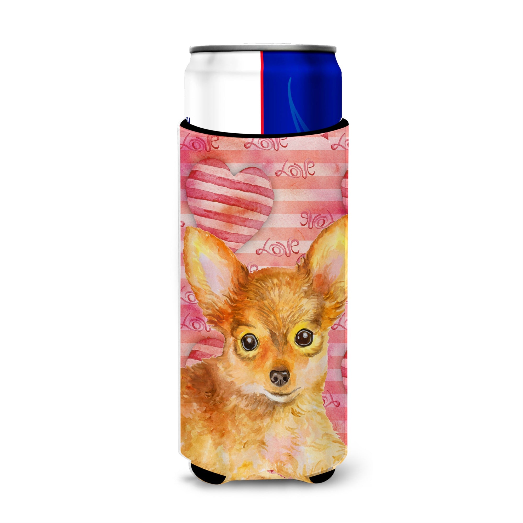 Caroline'S Treasures Toy Terrier Love Decorative Can Hugger, Slim, Multicolor