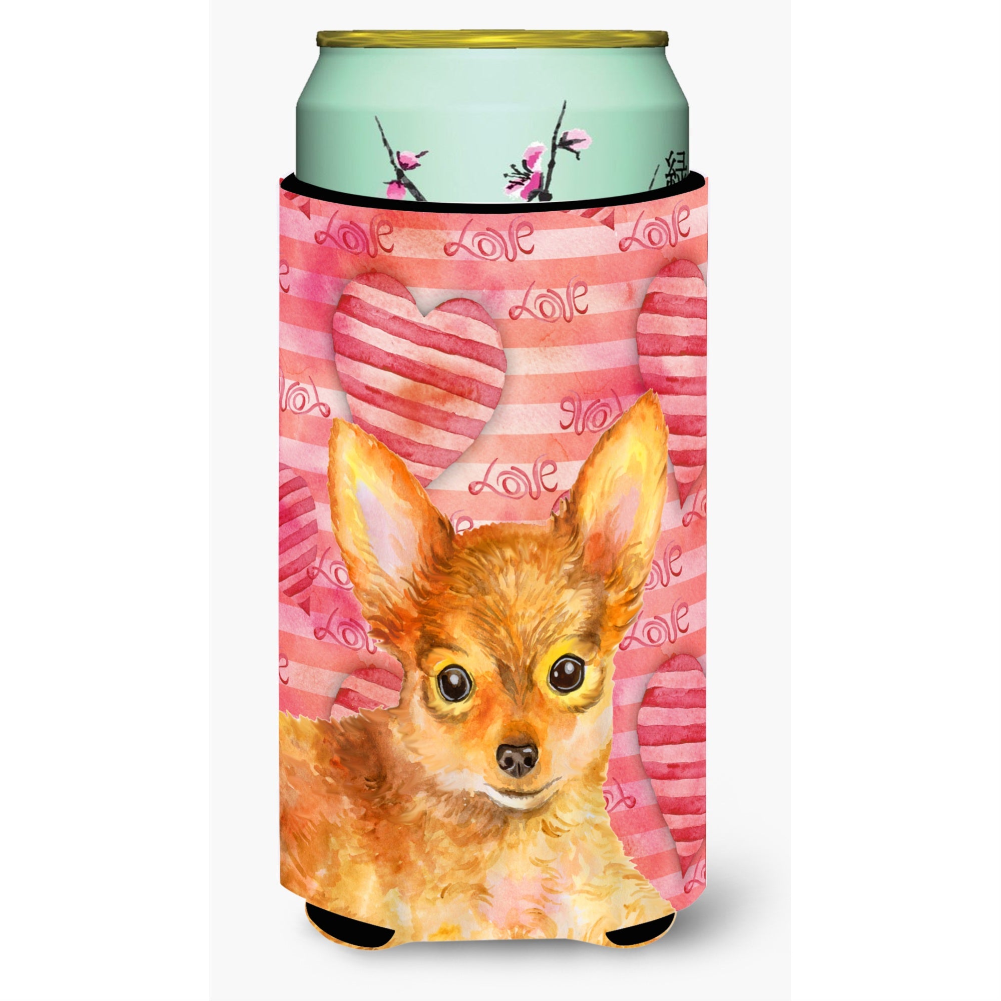 Caroline'S Treasures Toy Terrier Love Decorative Can Hugger, Tall Boy, Multicolor