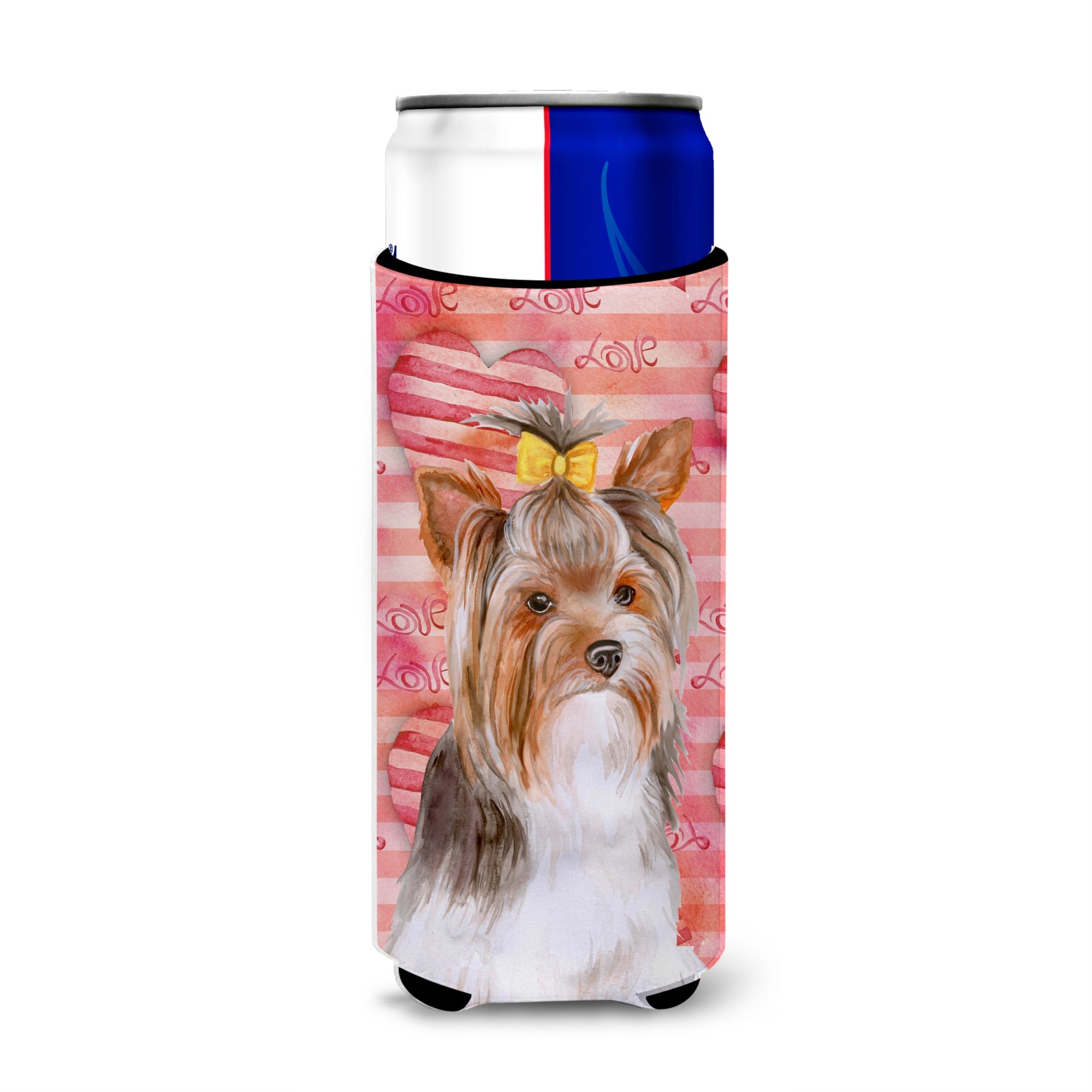 Caroline'S Treasures Yorkshire Terrier #2 Love Decorative Can Hugger, Slim, Multicolor