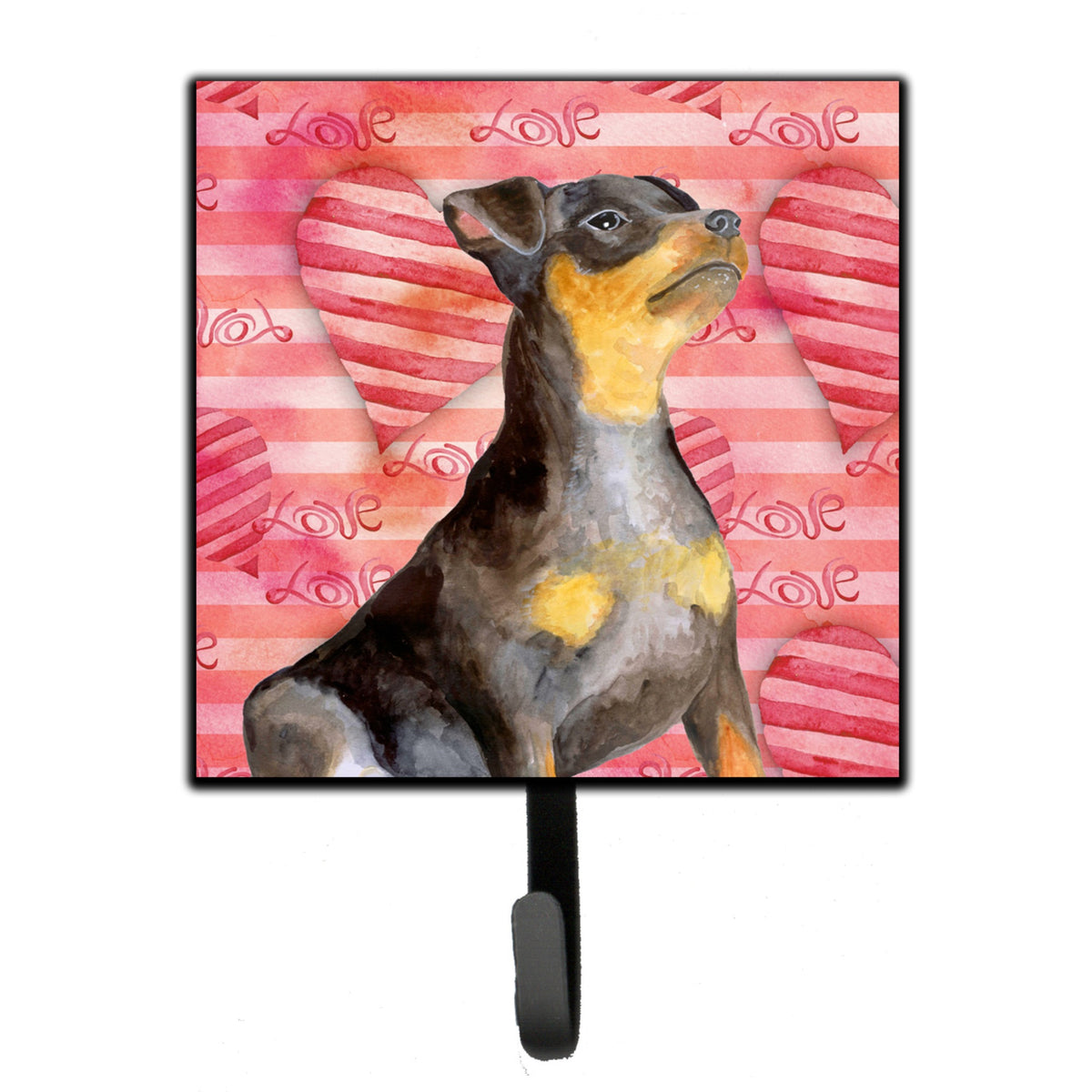 Caroline'S Treasures Miniature Pinscher #2 Love Wall Hook, Small, Multicolor
