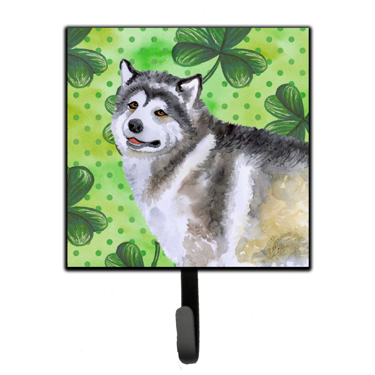 Caroline'S Treasures Alaskan Malamute St Patrick'S Wall Hook, Small, Multicolor