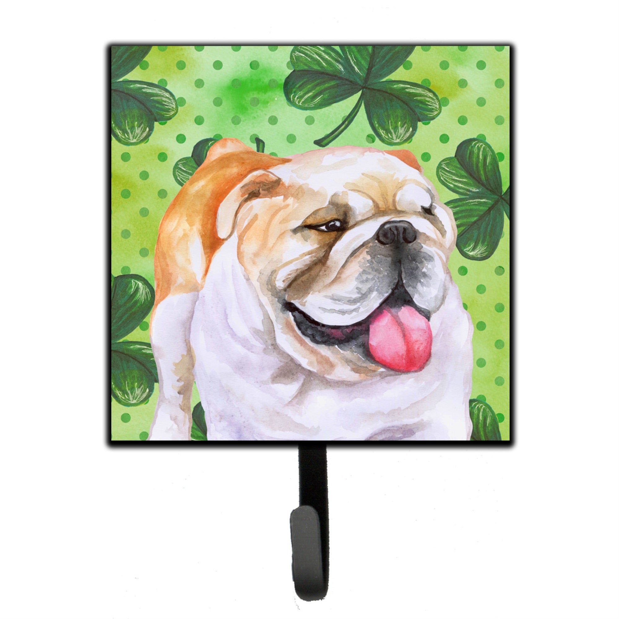 Caroline'S Treasures English Bulldog St Patrick'S Wall Hook, Small, Multicolor