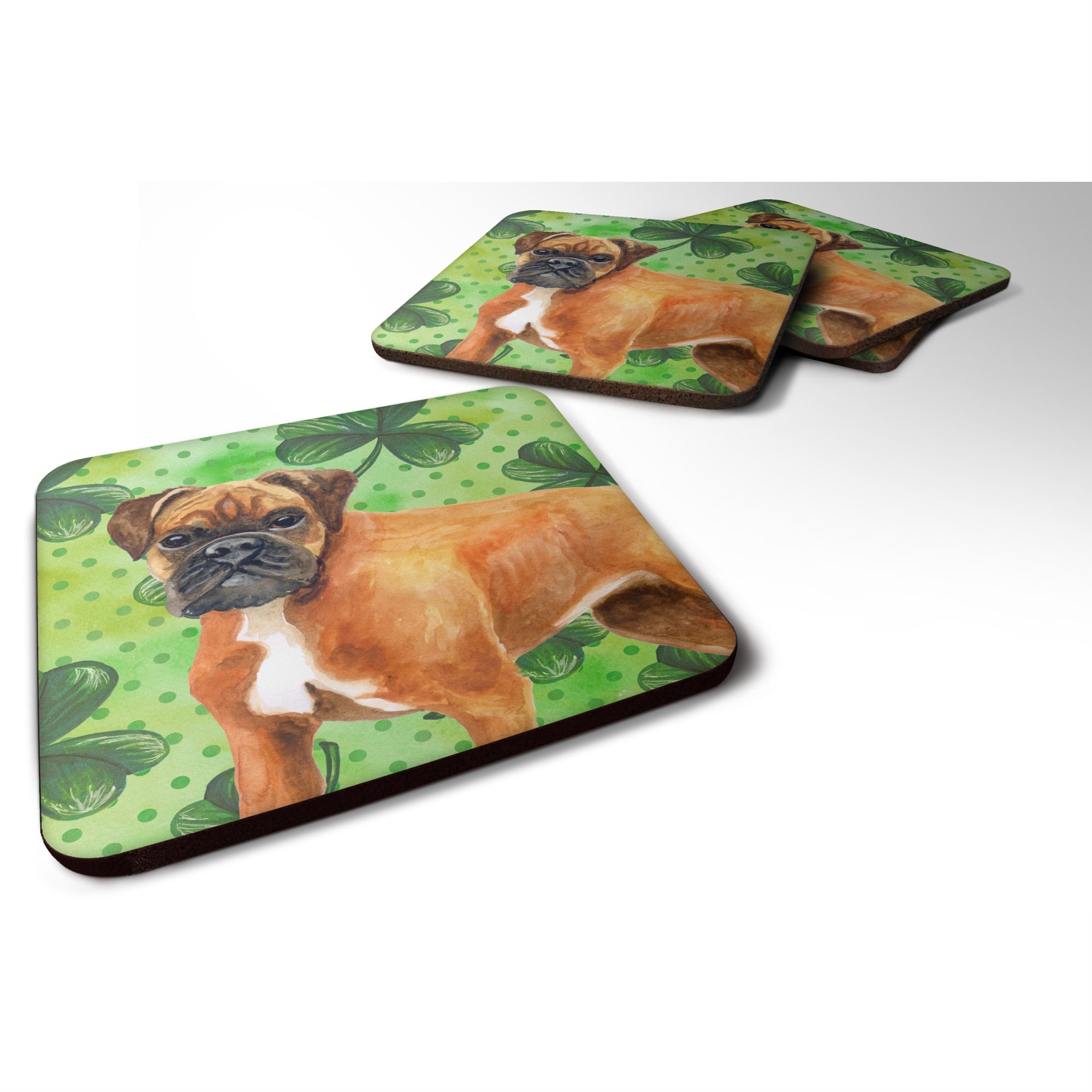 Caroline'S Treasures German Boxer St Patrick'S Decorative Coasters, Multicolor