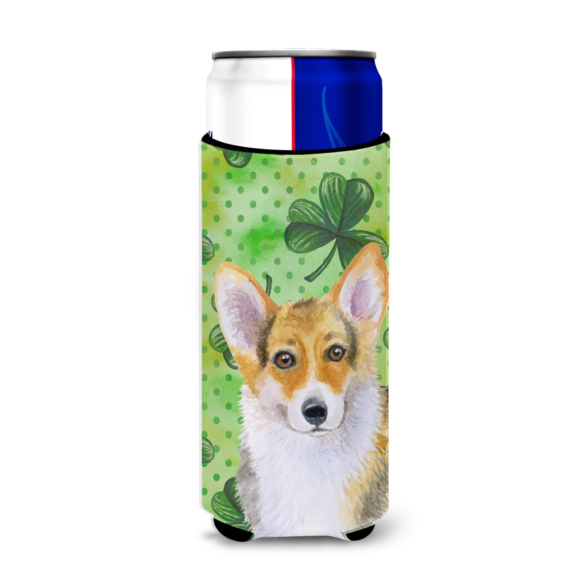 Caroline'S Treasures Pembroke Corgi St Patrick'S Decorative Can Hugger, Slim, Multicolor