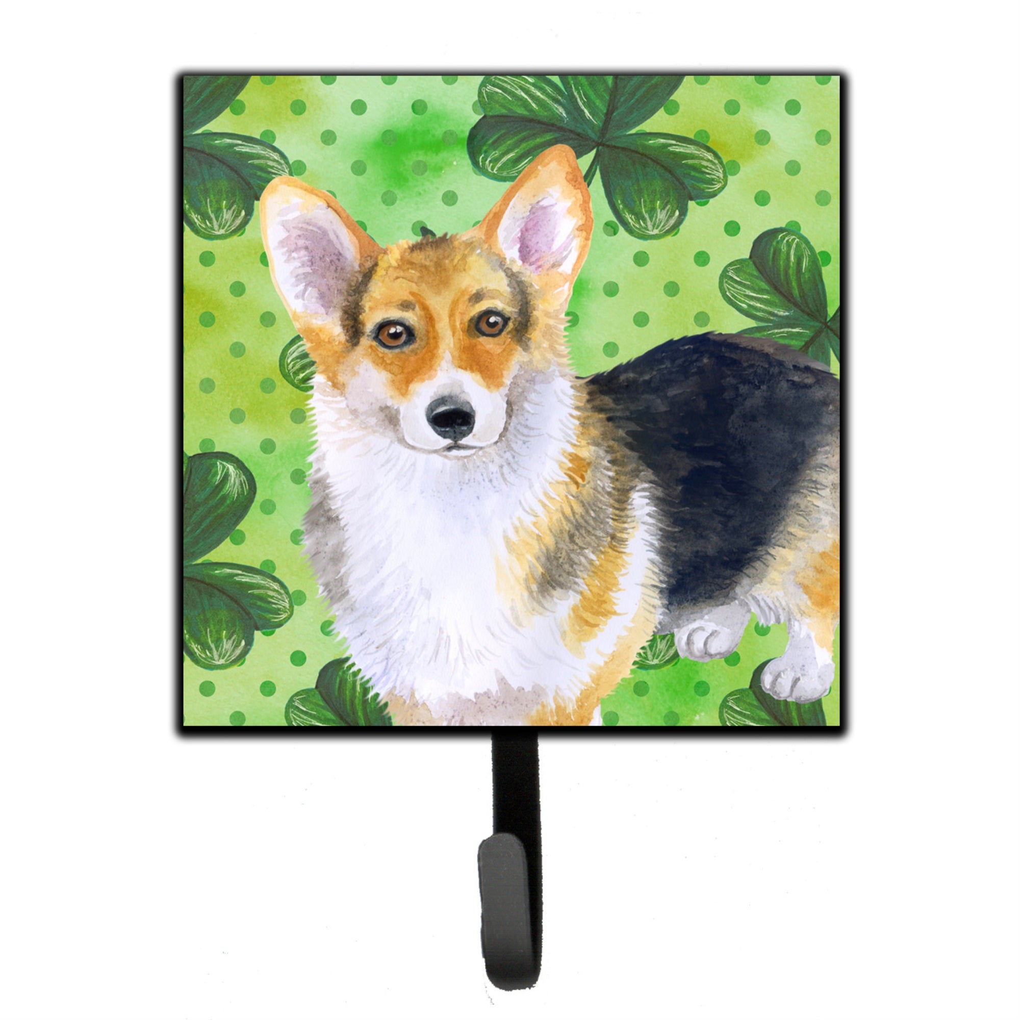 Caroline'S Treasures Pembroke Corgi St Patrick'S Wall Hook, Small, Multicolor