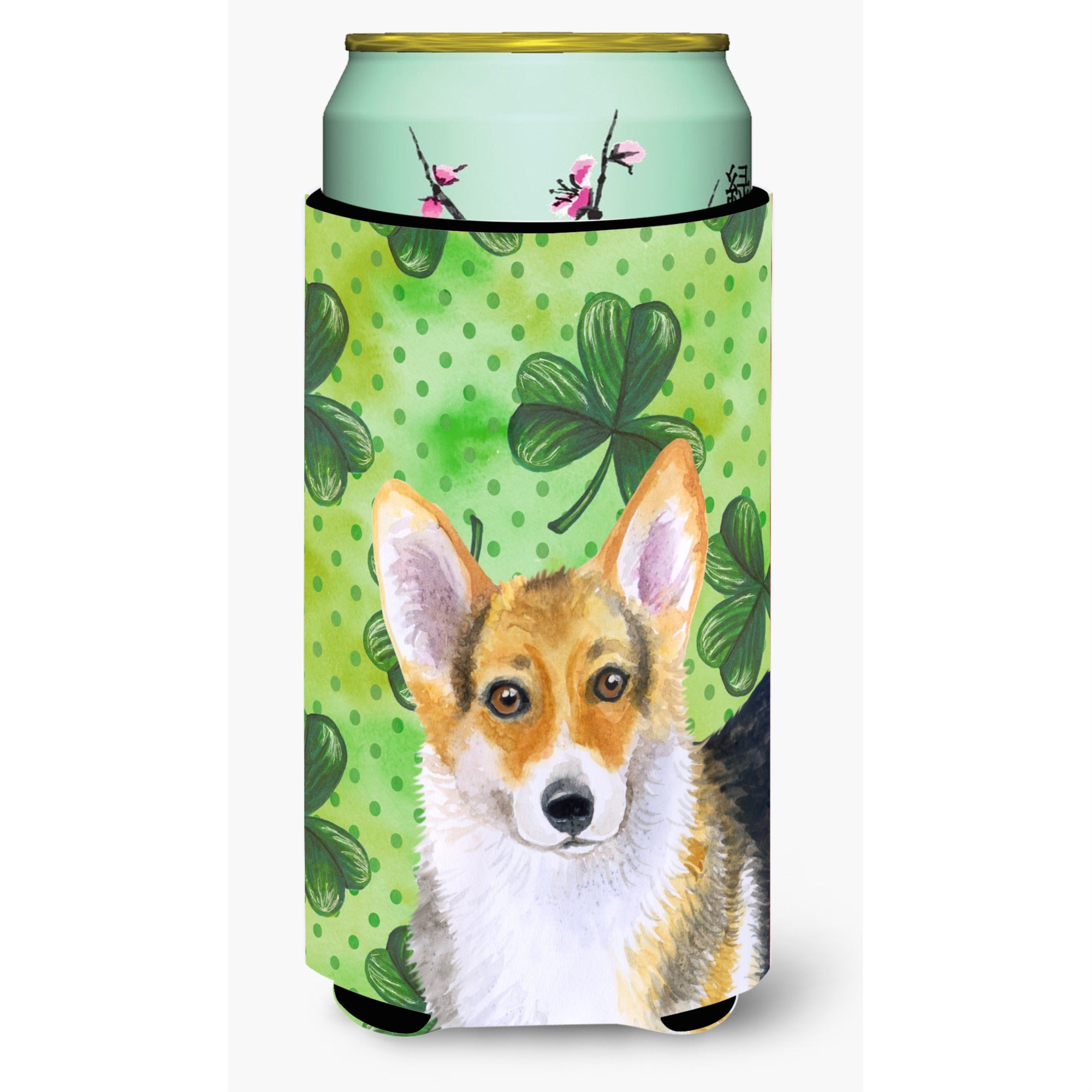 Caroline'S Treasures Pembroke Corgi St Patrick'S Decorative Can Hugger, Tall Boy, Multicolor