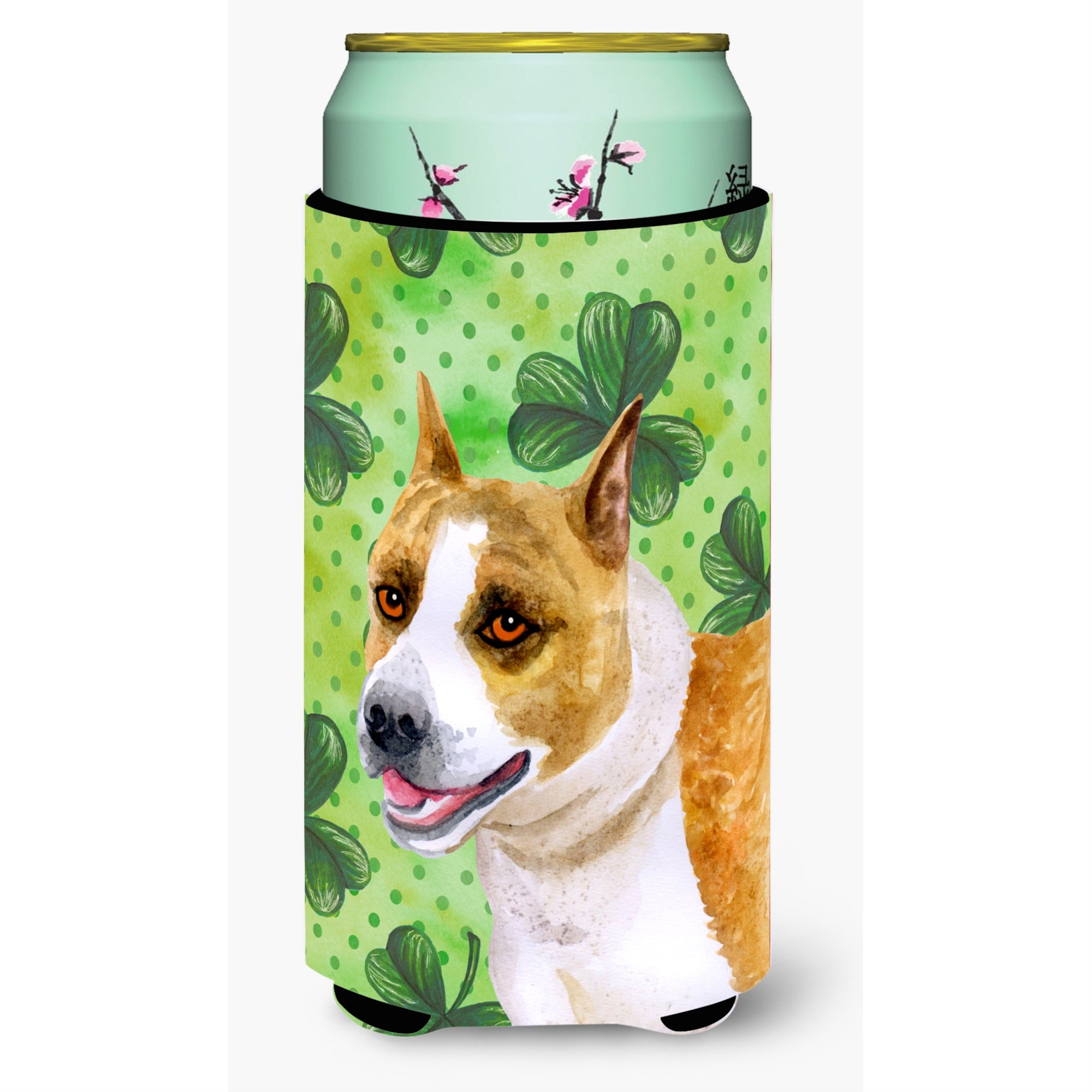 Caroline'S Treasures American Staffordshire St Patrick'S Decorative Can Hugger, Tall Boy, Multicolor