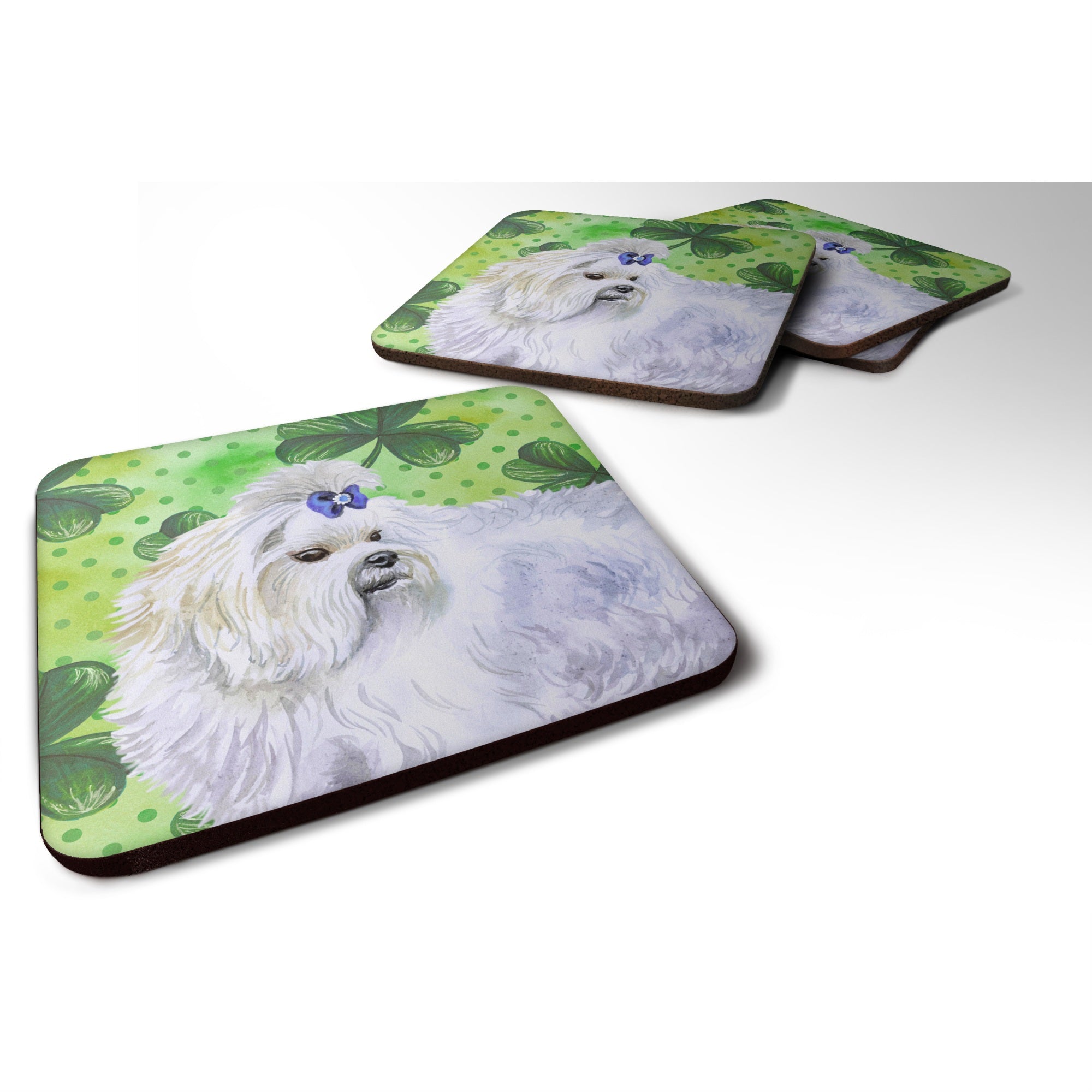 Caroline'S Treasures Maltese St Patrick'S Decorative Coasters, Multicolor
