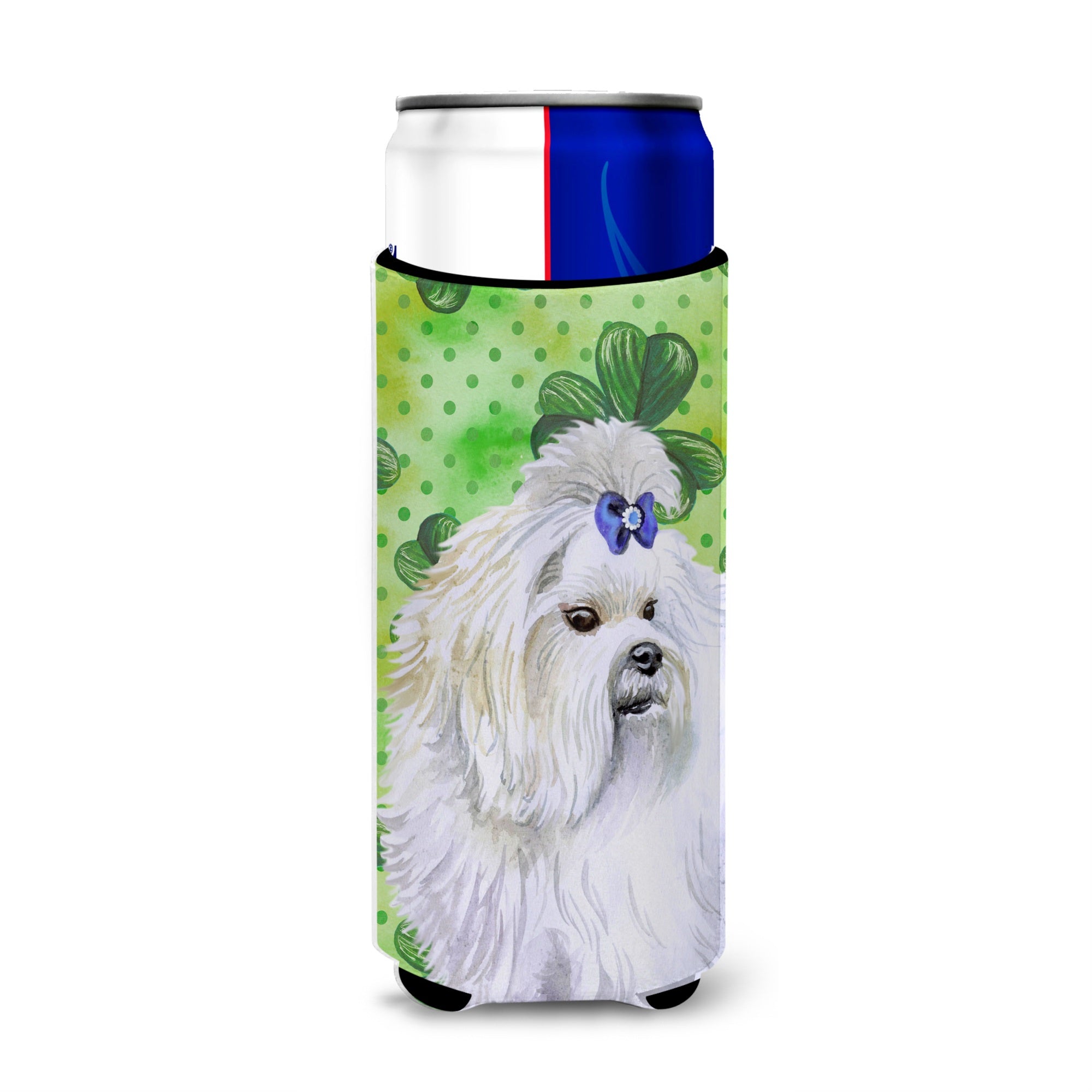 Caroline'S Treasures Maltese St Patrick'S Decorative Can Hugger, Slim, Multicolor