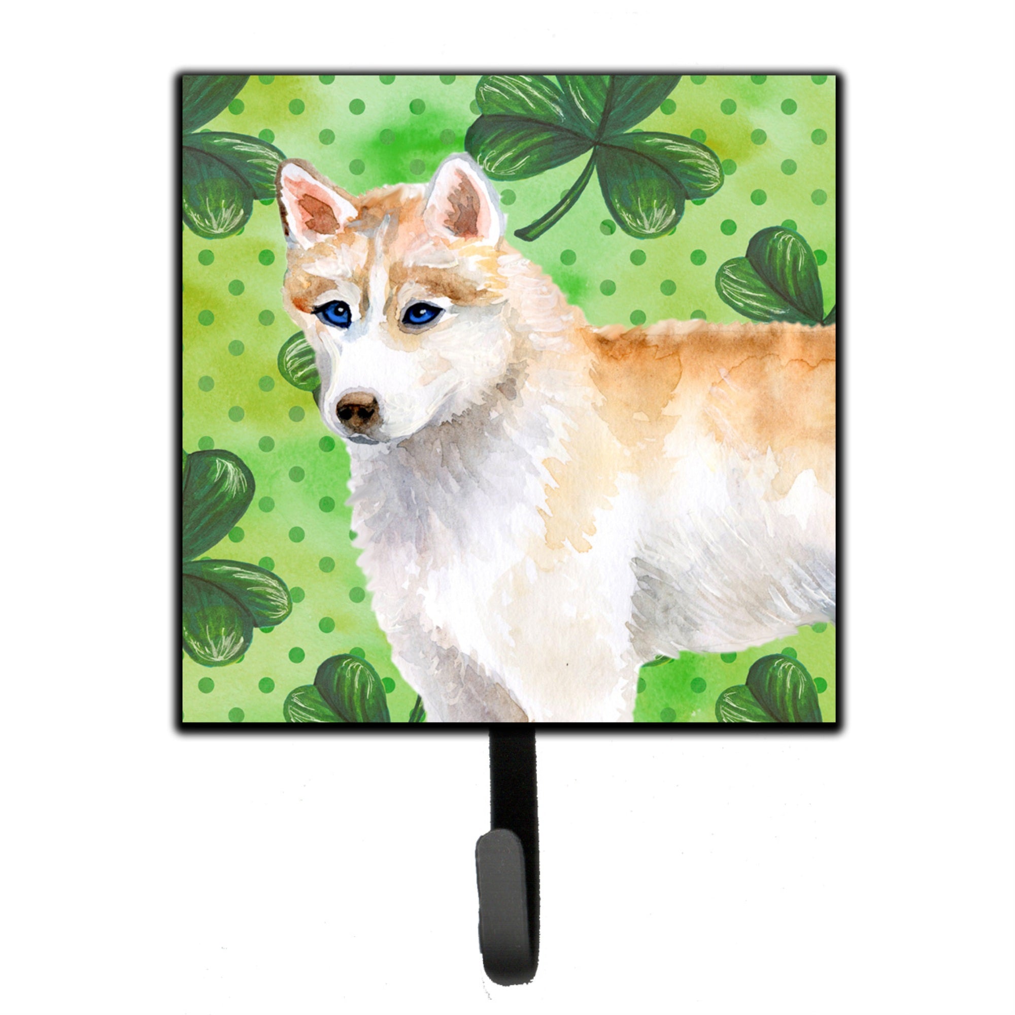 Caroline'S Treasures Siberian Husky St Patrick'S Wall Hook, Small, Multicolor