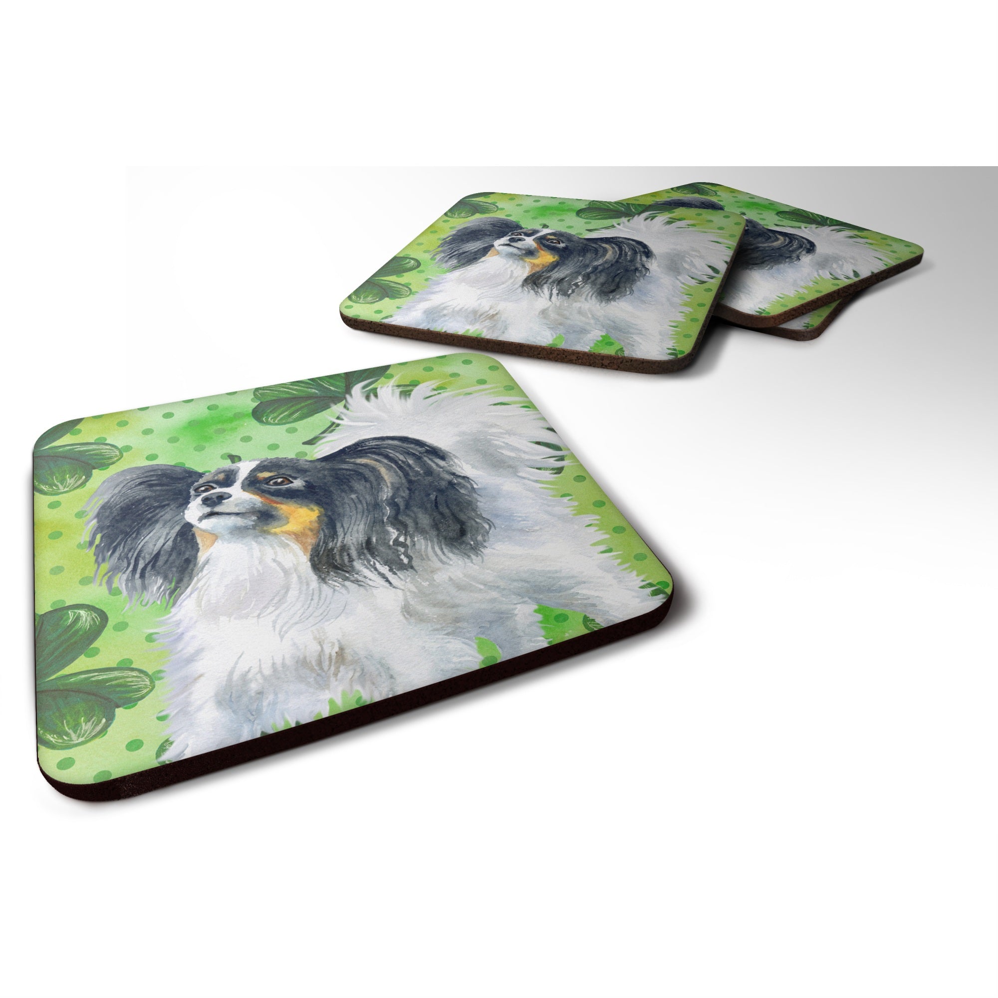 Caroline'S Treasures Papillon St Patrick'S Decorative Coasters, Multicolor