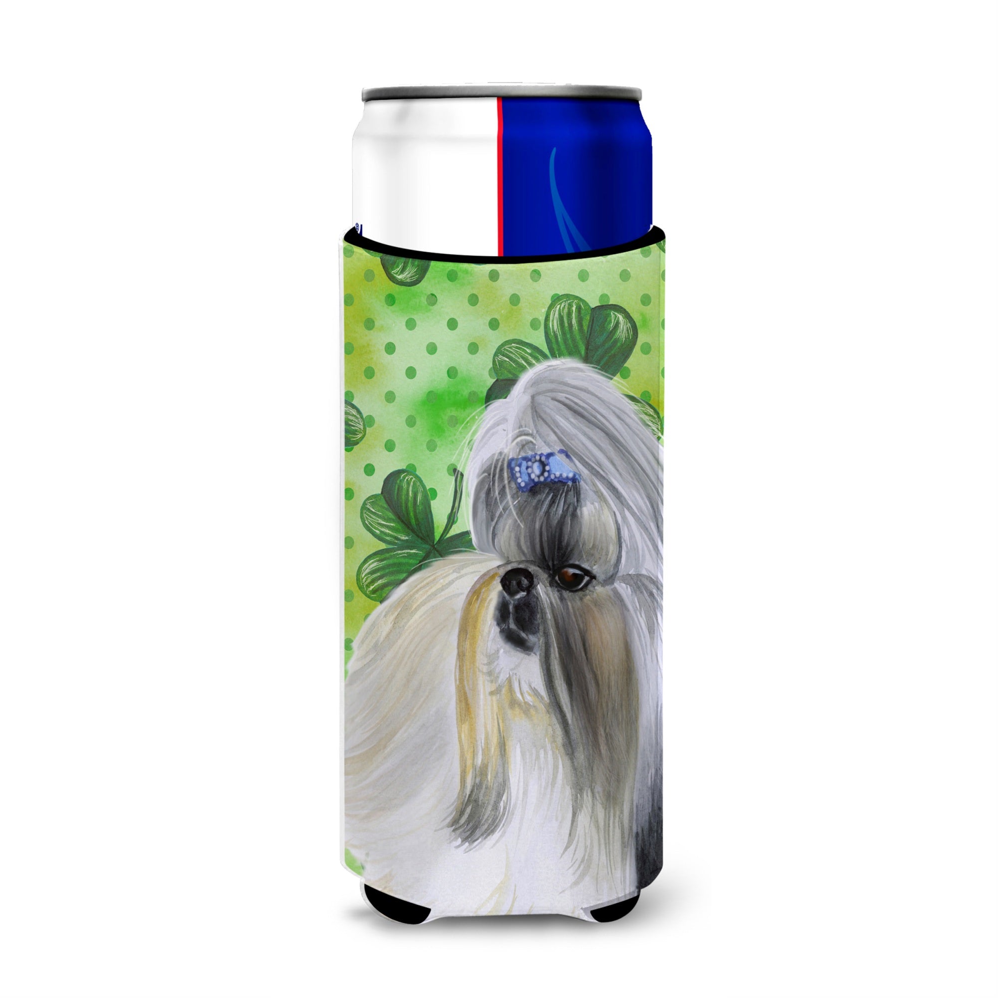 Caroline'S Treasures Shih Tzu St Patrick'S Decorative Can Hugger, Slim, Multicolor