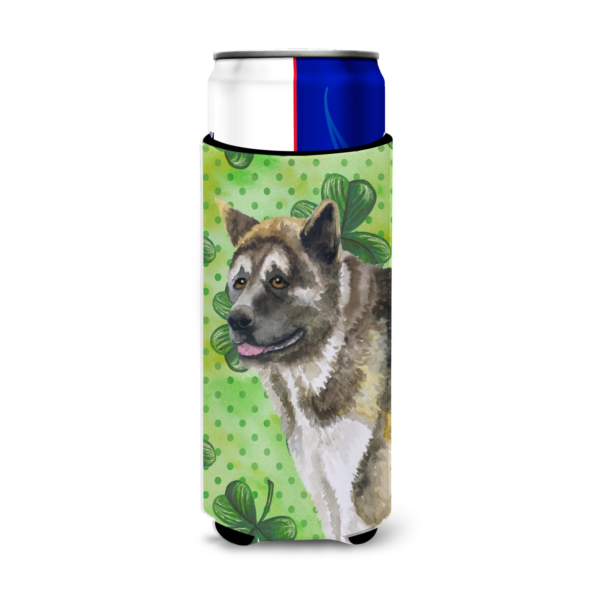 Caroline'S Treasures American Akita St Patrick'S Decorative Can Hugger, Slim, Multicolor