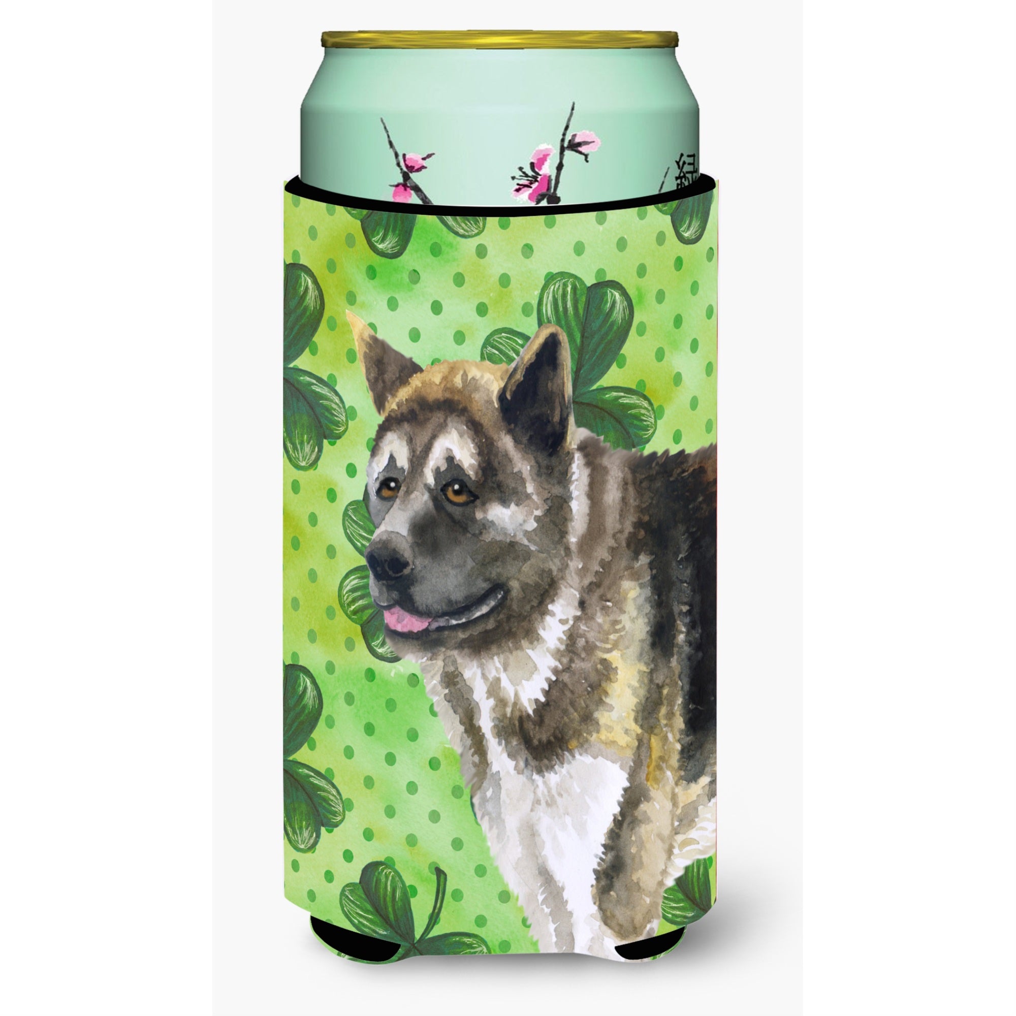 Caroline'S Treasures American Akita St Patrick'S Decorative Can Hugger, Tall Boy, Multicolor