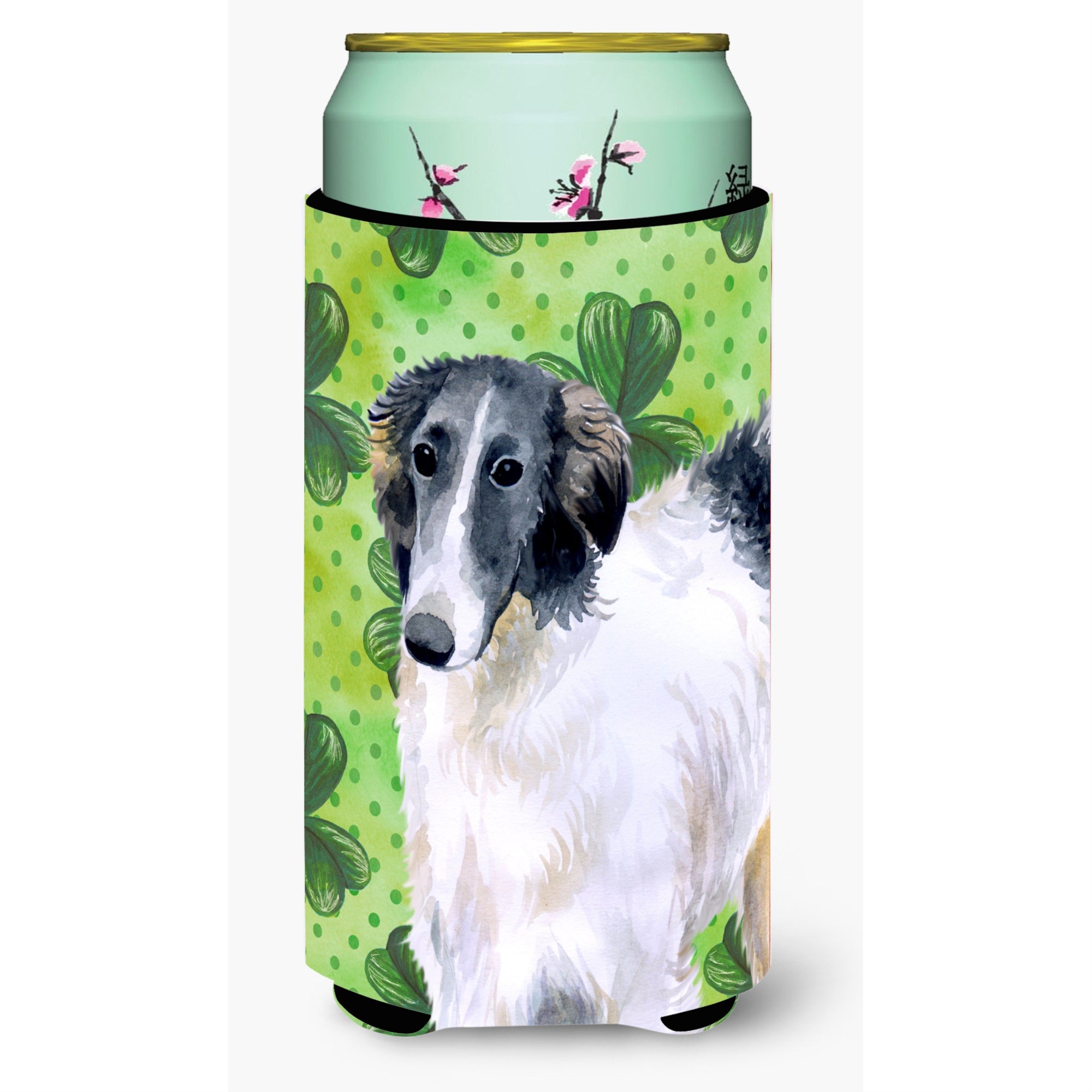 Caroline'S Treasures Borzoi St Patrick'S Decorative Can Hugger, Tall Boy, Multicolor