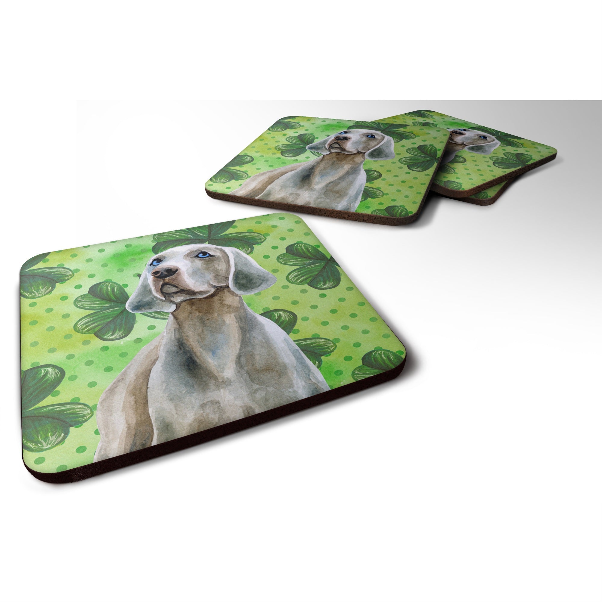 Caroline'S Treasures Weimaraner St Patrick'S Decorative Coasters, Multicolor