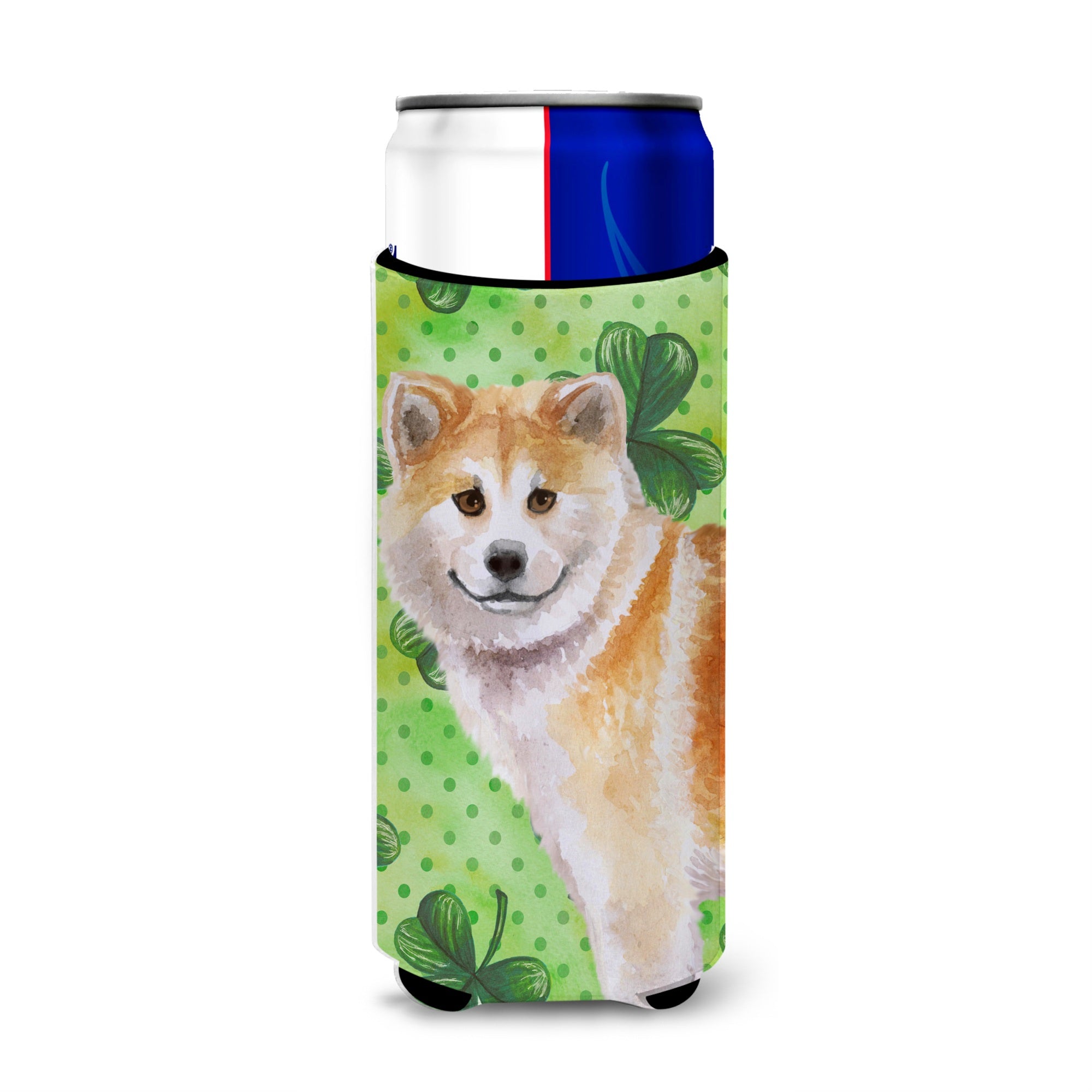Caroline'S Treasures Shiba Inu St Patrick'S Decorative Can Hugger, Slim, Multicolor