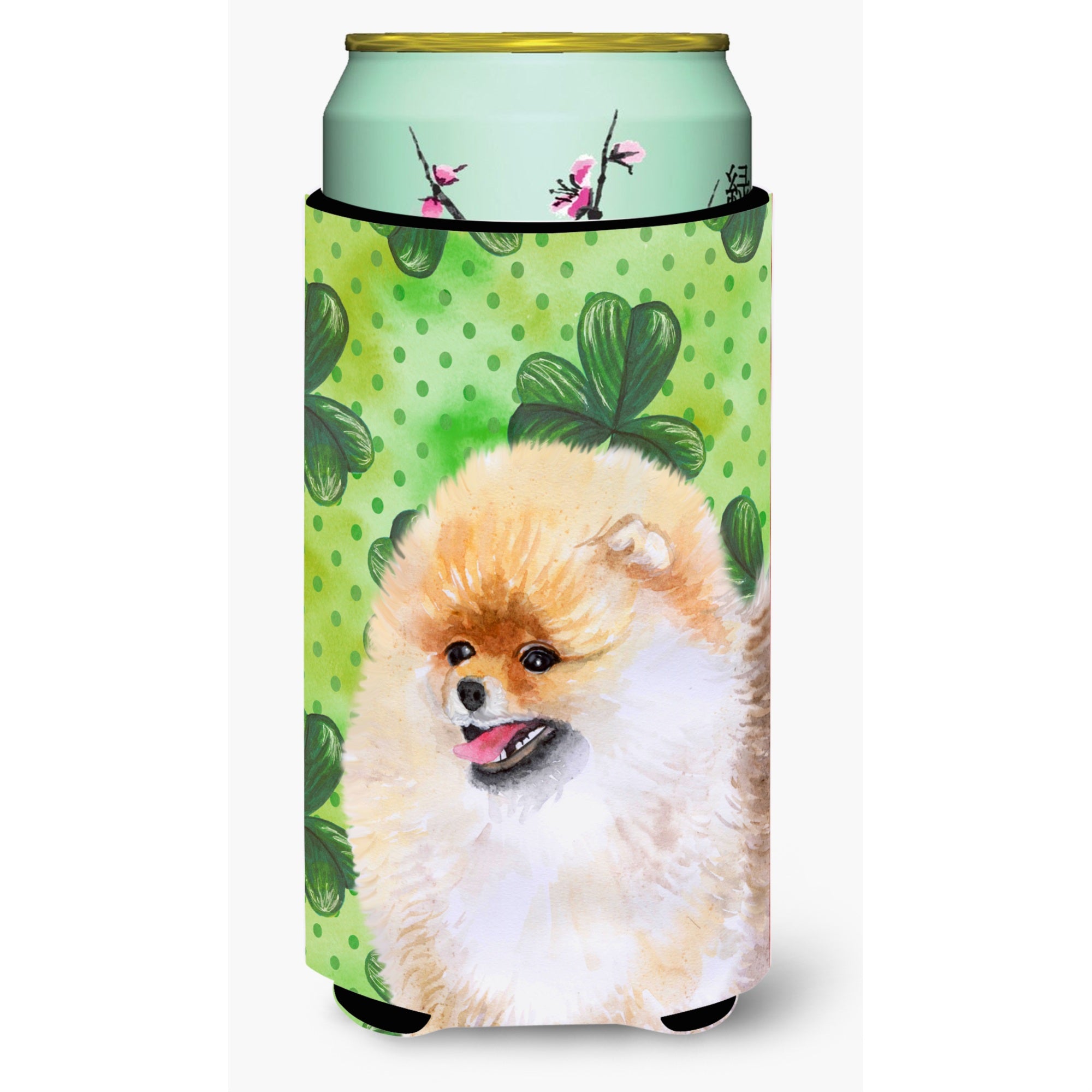 Caroline'S Treasures Pomeranian St Patrick'S Decorative Can Hugger, Tall Boy, Multicolor