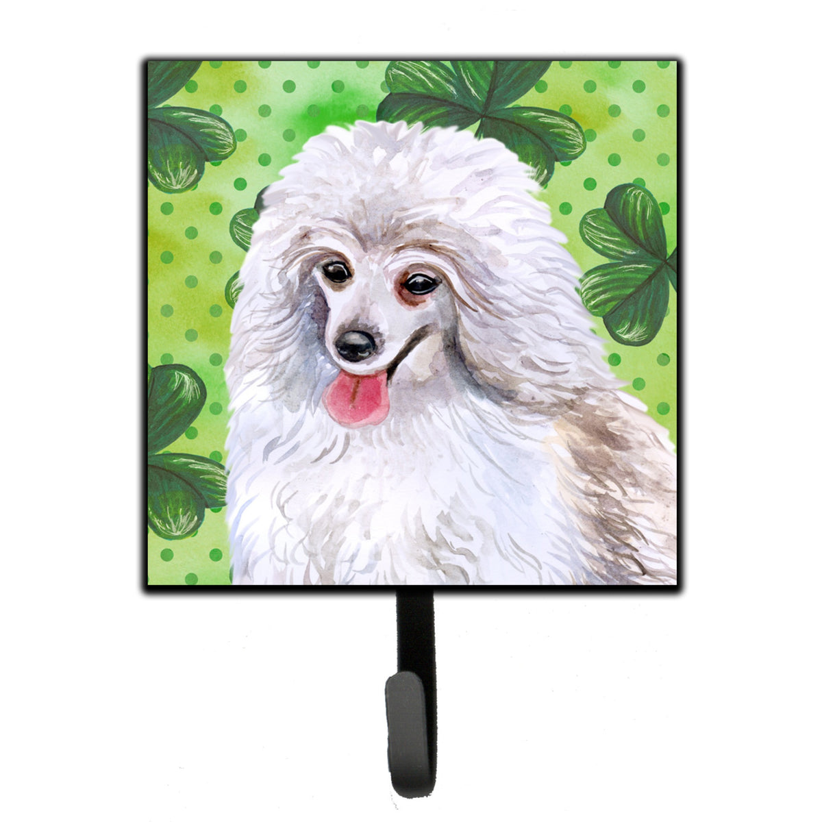Caroline'S Treasures Medium White Poodle St Patrick'S Wall Hook, Small, Multicolor