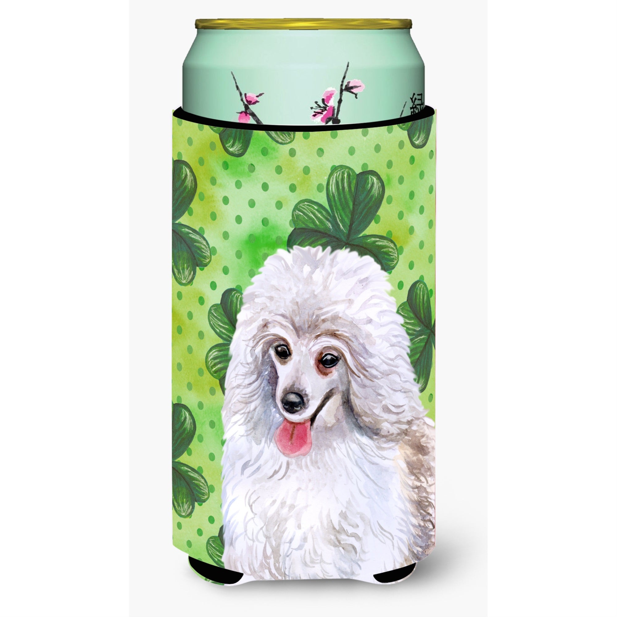 Caroline'S Treasures Medium White Poodle St Patrick'S Decorative Can Hugger, Tall Boy, Multicolor