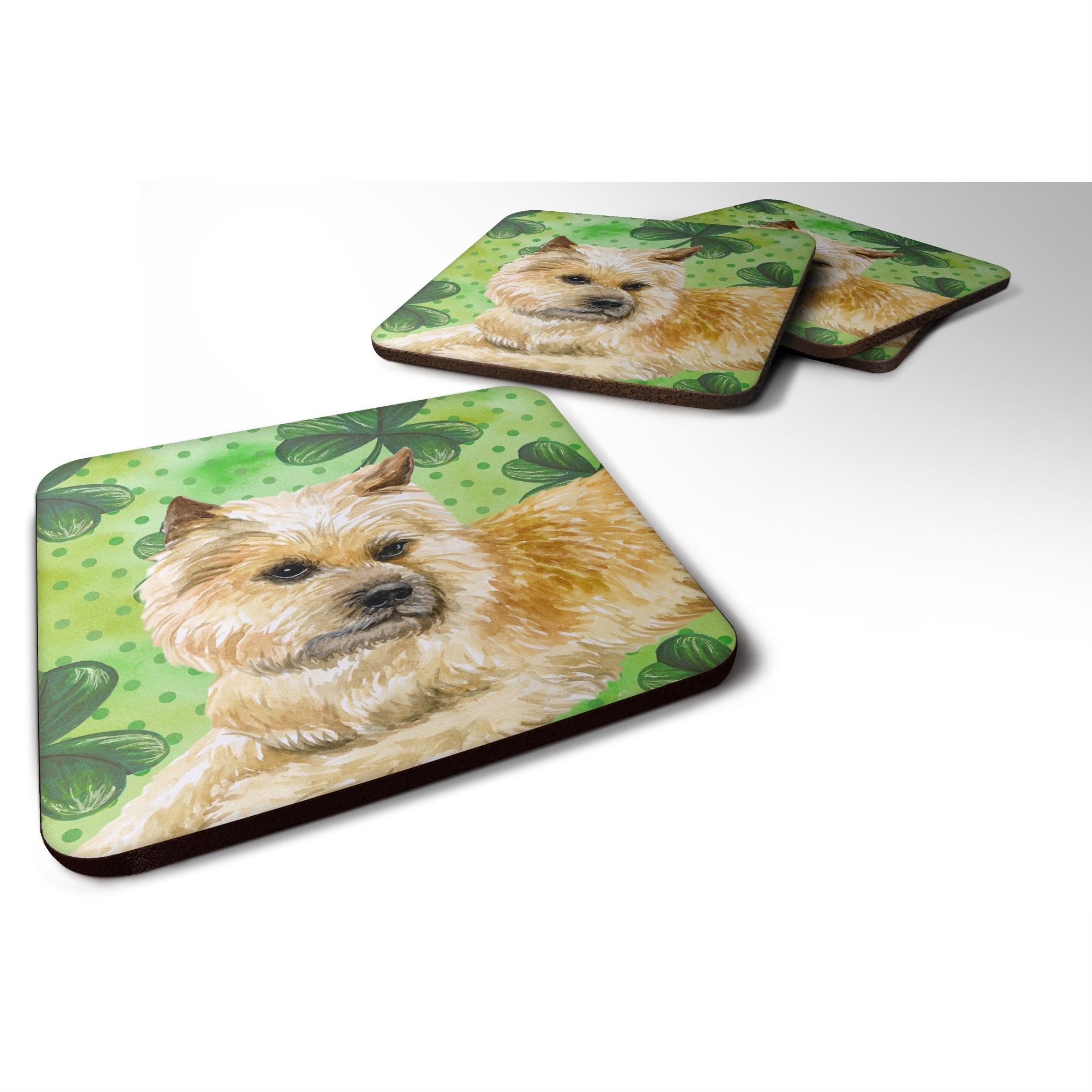 Caroline'S Treasures Cairn Terrier St Patrick'S Decorative Coasters, Multicolor