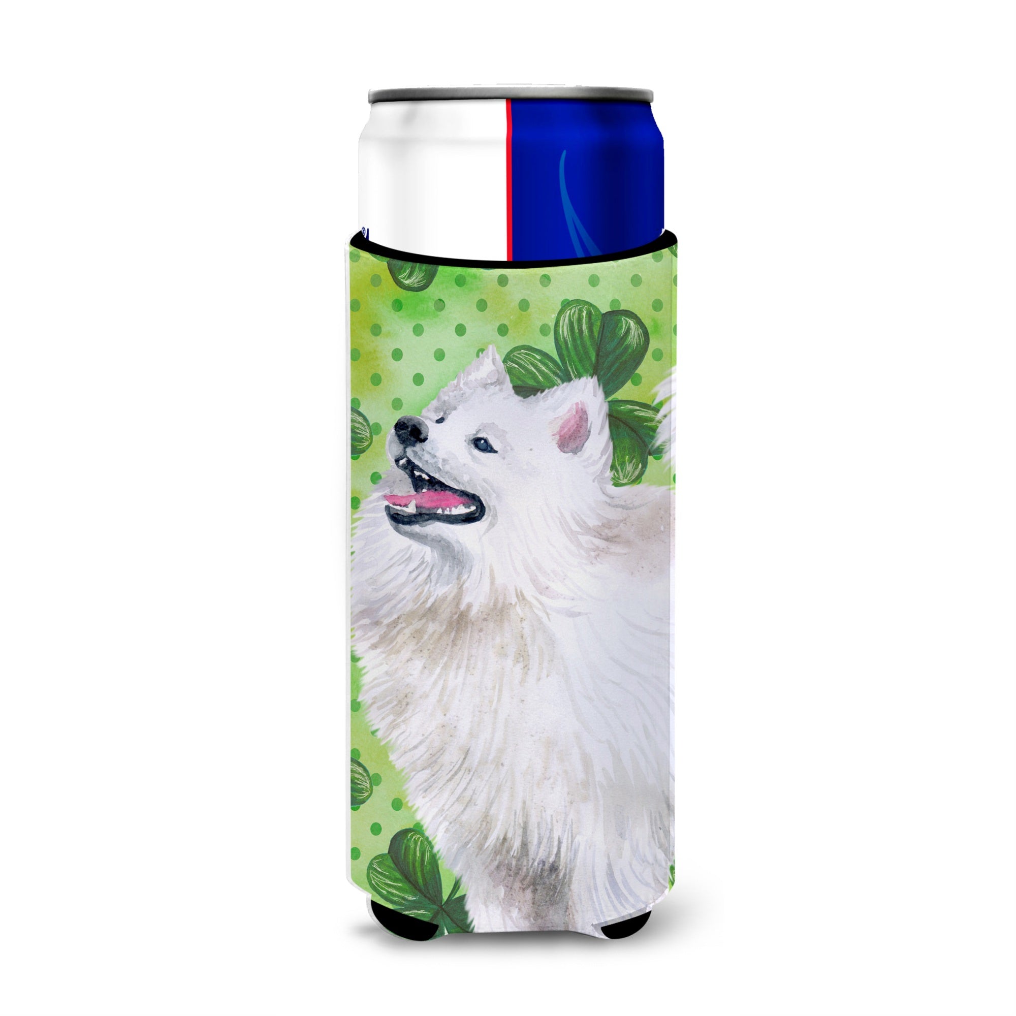 Caroline'S Treasures Samoyed St Patrick'S Decorative Can Hugger, Slim, Multicolor