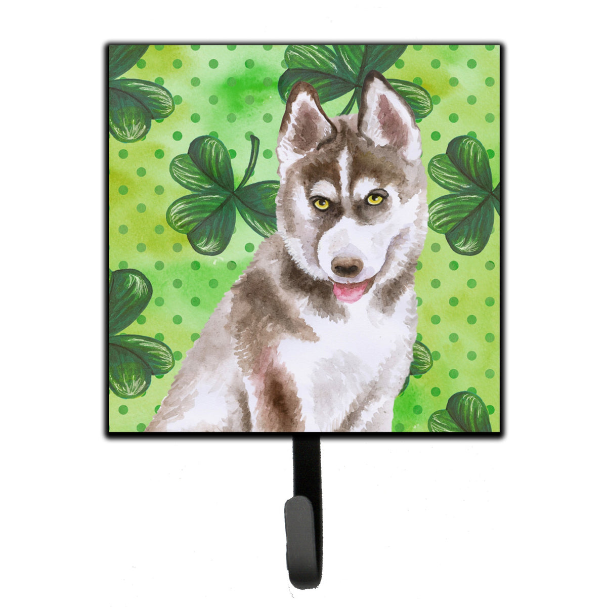Caroline'S Treasures Siberian Husky Grey St Patrick'S Wall Hook, Small, Multicolor