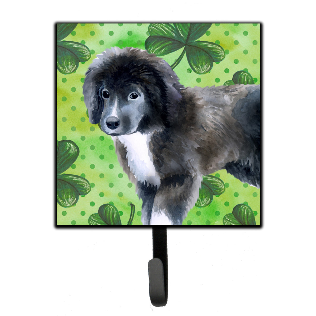 Caroline'S Treasures Newfoundland Puppy St Patrick'S Wall Hook, Small, Multicolor