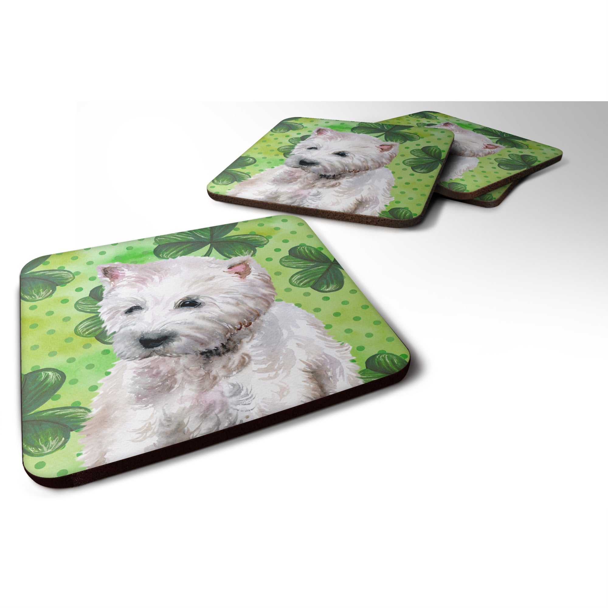 Caroline'S Treasures Westie St Patrick'S Decorative Coasters, Multicolor